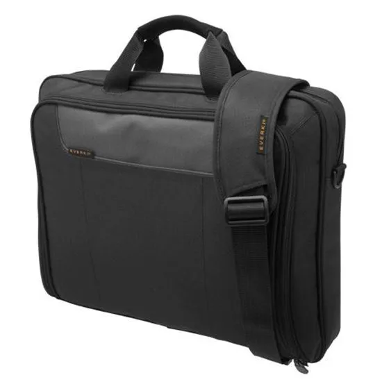 Everki Advance Briefcase 16'', Separate Zippered Accessory Pocket, Front Stash Pocket Trolley Handle Pass-through Strap, Ergonomic Shoulder Pad