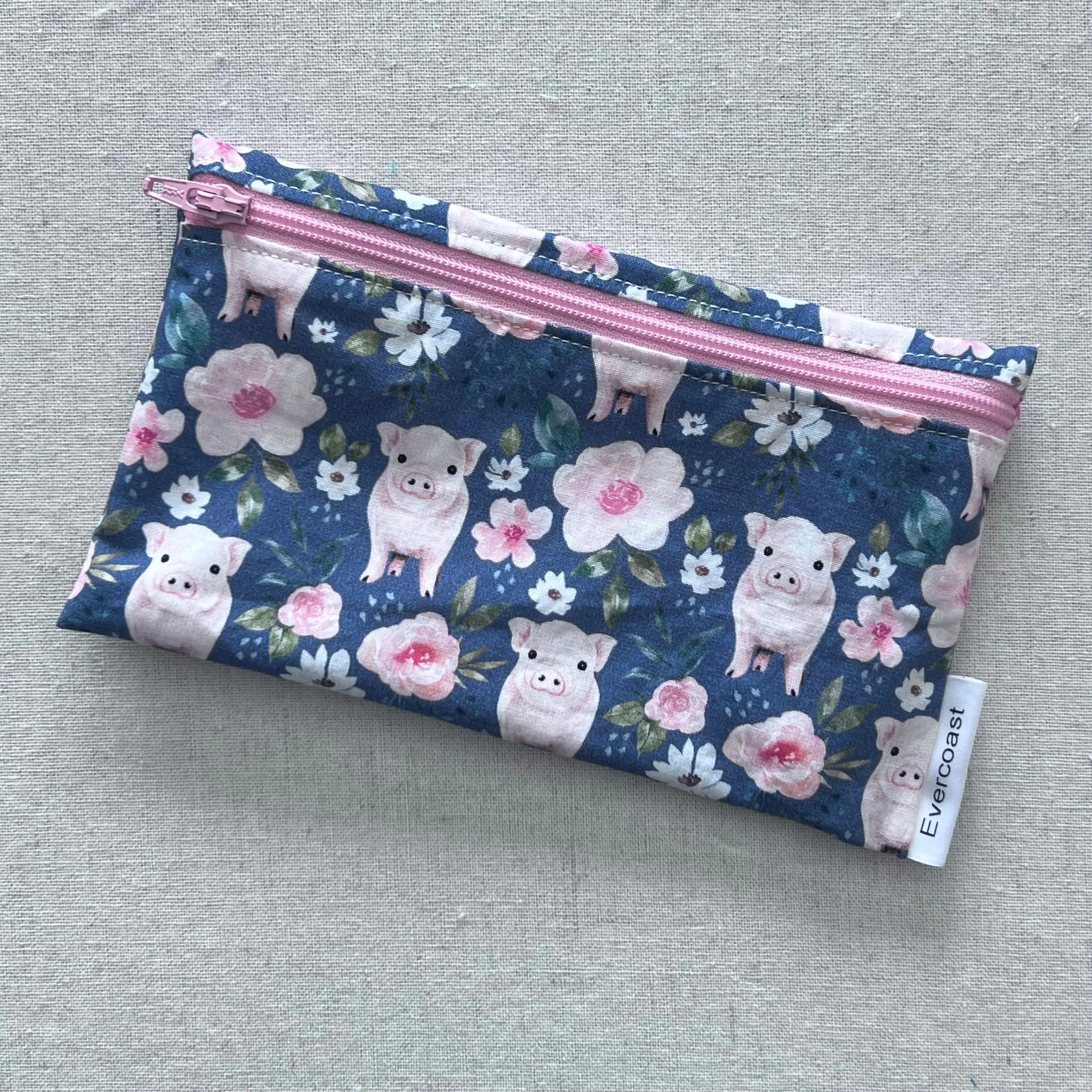 Floral Pig Reusable Snack Bag