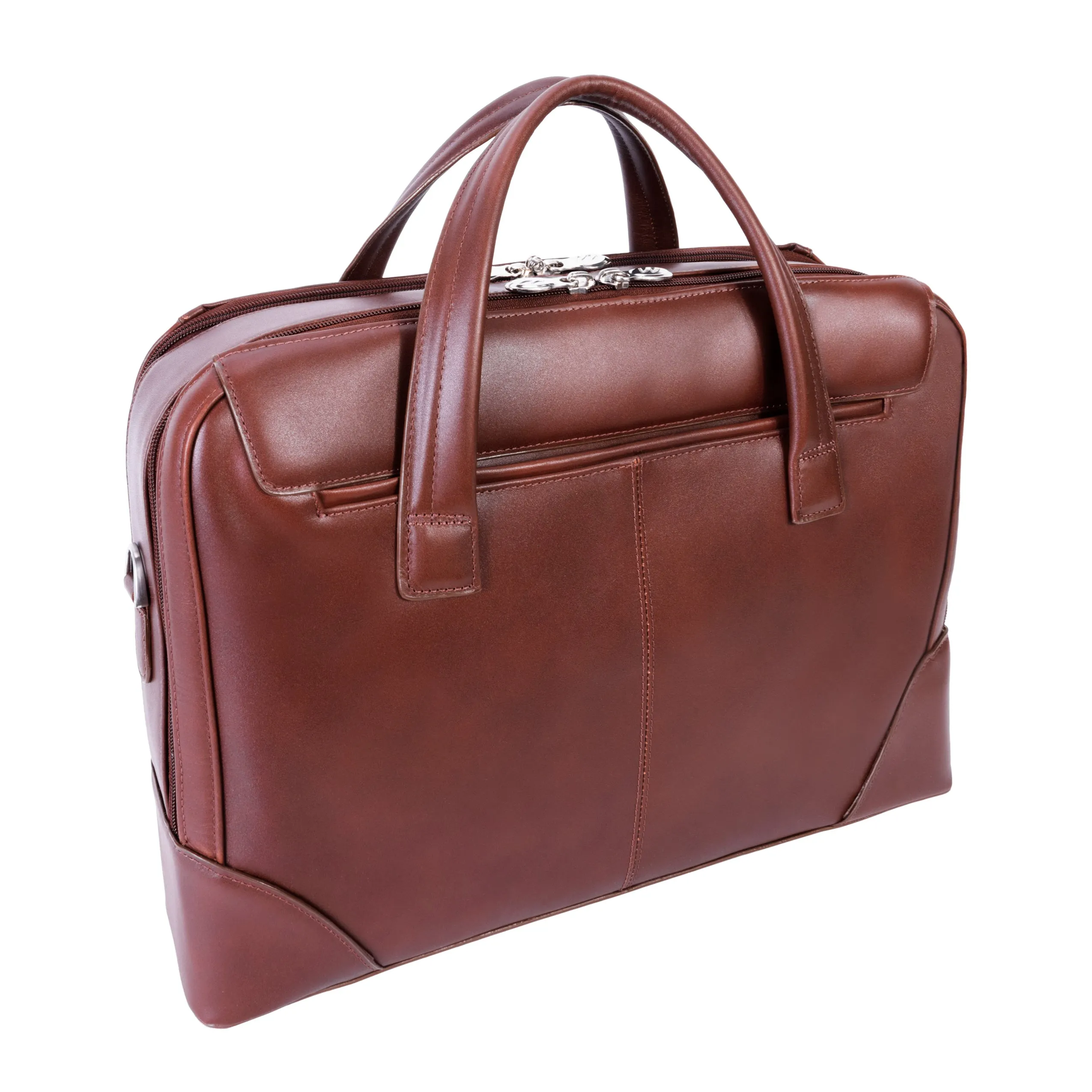 HARPSWELL | 17” Leather Dual-Compartment Laptop Briefcase