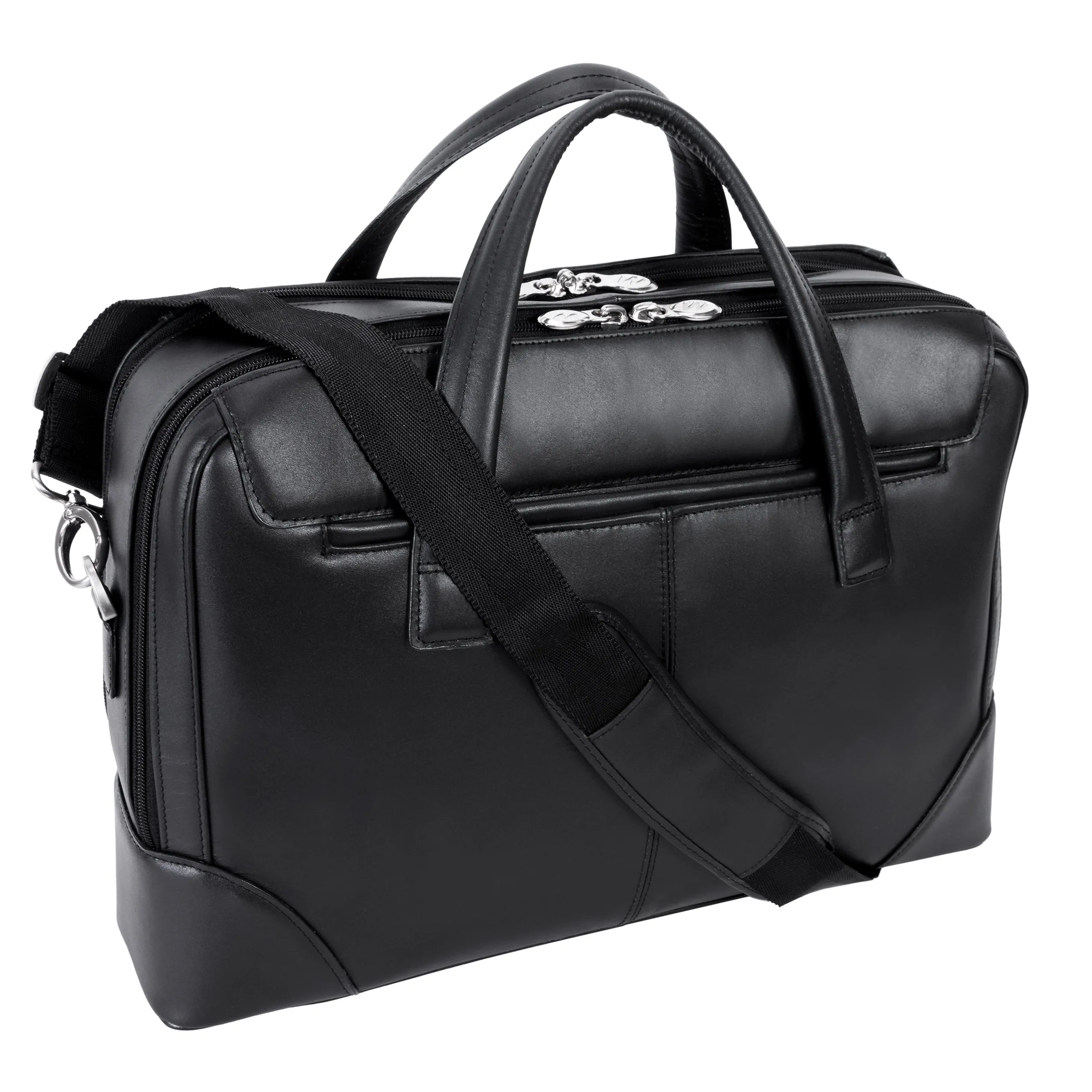 HARPSWELL | 17” Leather Dual-Compartment Laptop Briefcase