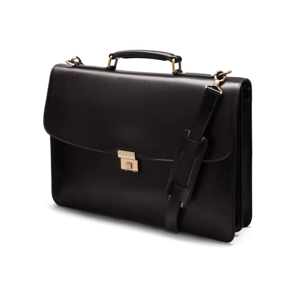 Harvard Leather Briefcase - Black