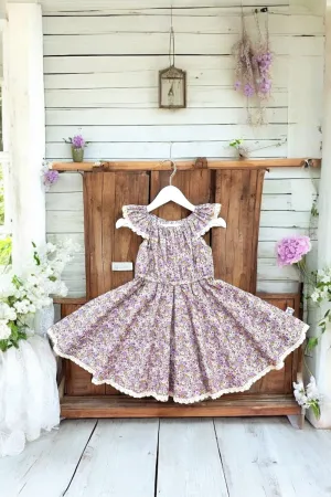 High Waisted Twirling Dress | Misty Hollow in Lavender