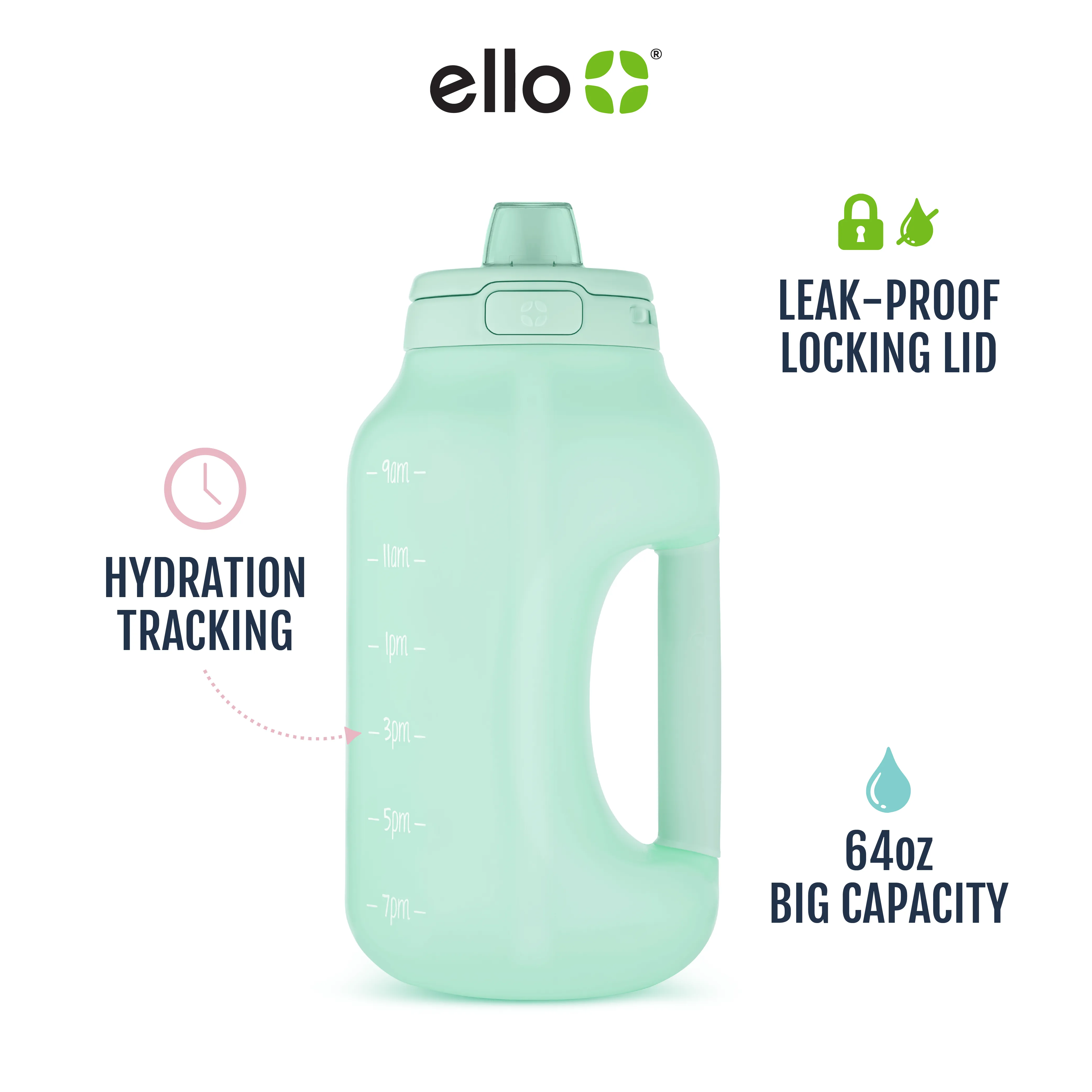 Hydra Half Gallon Water Bottle with Straw