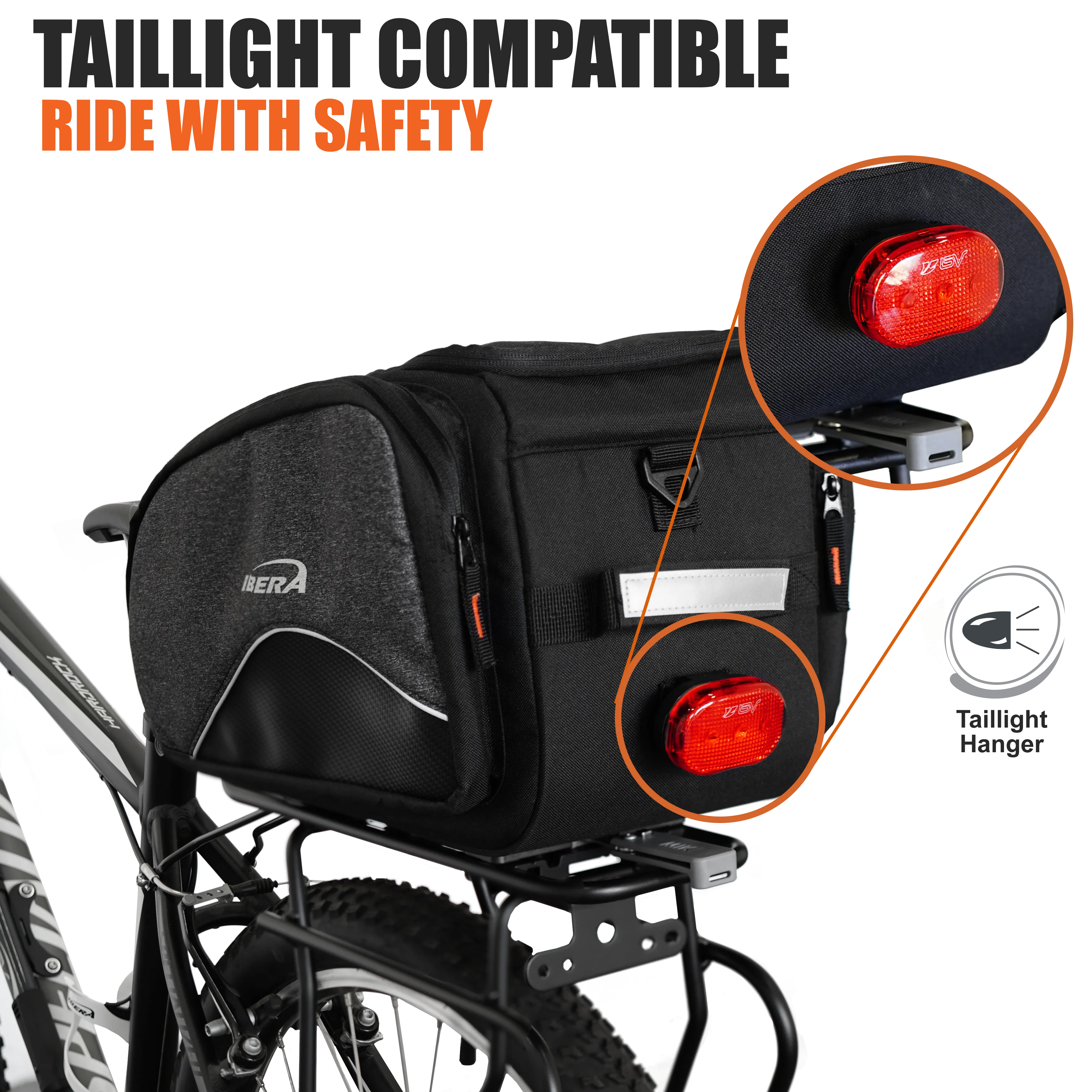 IBERA Bike MIK Trunk Bag Clip-On Rear Seat Bags | IB-BA24