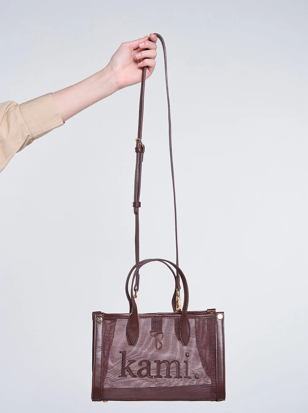 KAMI MINI NET BAG ACCESSORIES DARK CHOCO