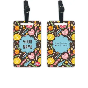 Kids Custom Printed Bag Tags for Suitcase Set of 2 - Candy