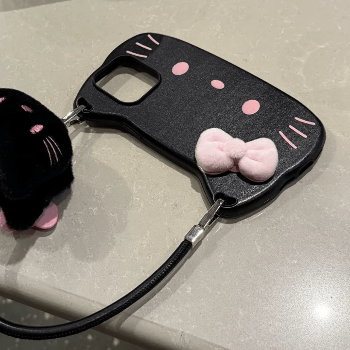 Kitty Plush Bowknot Handbag iPhone Case