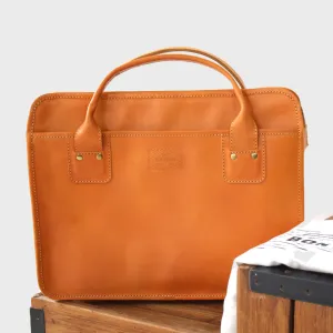 Leather Briefcase - Tan