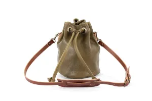 LEATHER BUCKET BAG - MEDIUM - OLIVE - IN STOCK