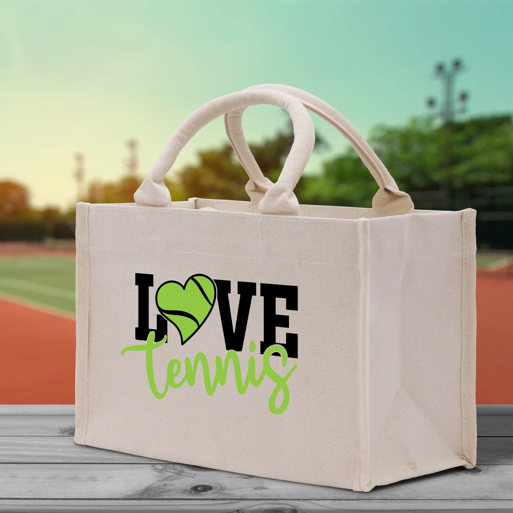 Love Tennis Cotton Canvas Tote Bag Gift for Tennis Lover Bag Tennis Coach Gift Bag