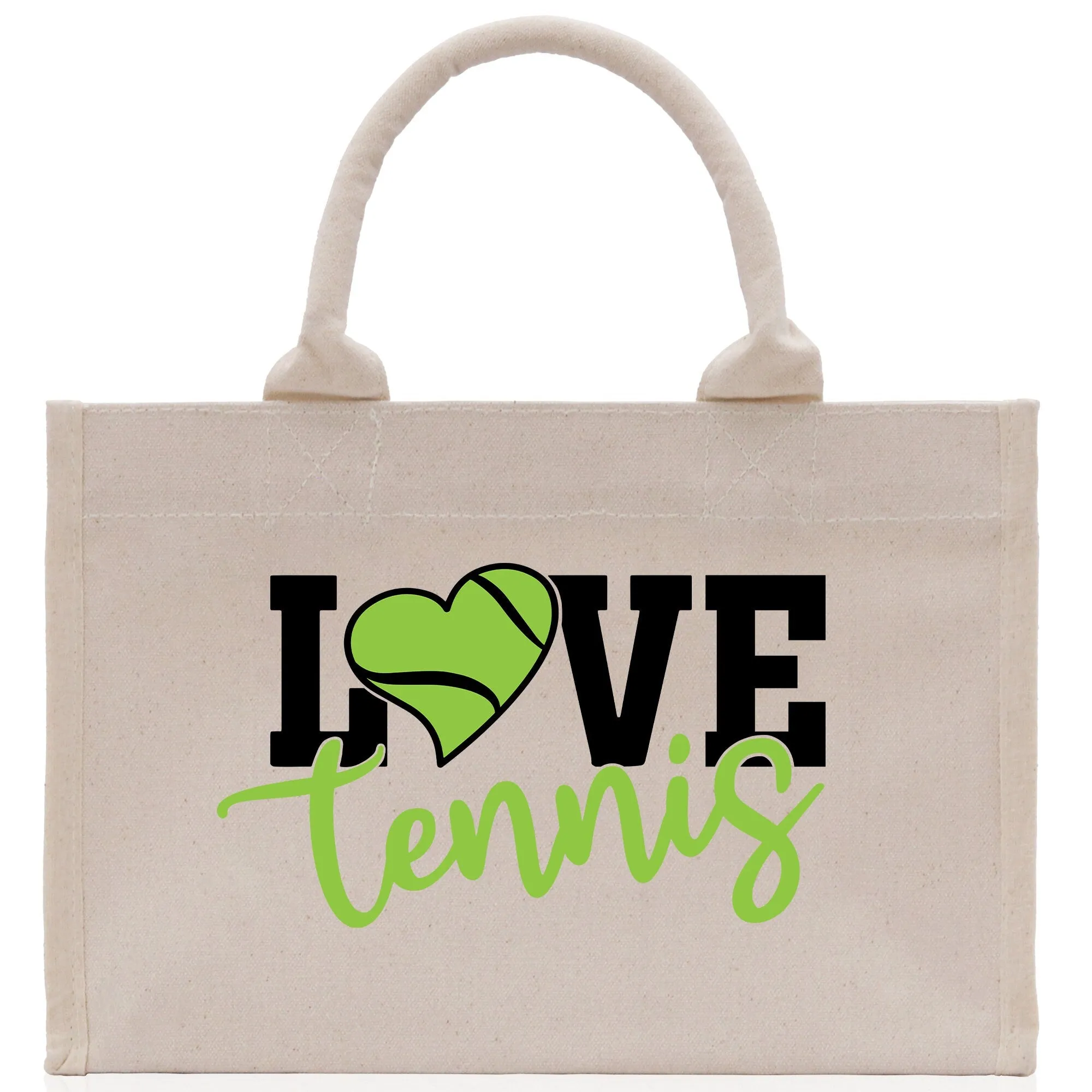 Love Tennis Cotton Canvas Tote Bag Gift for Tennis Lover Bag Tennis Coach Gift Bag