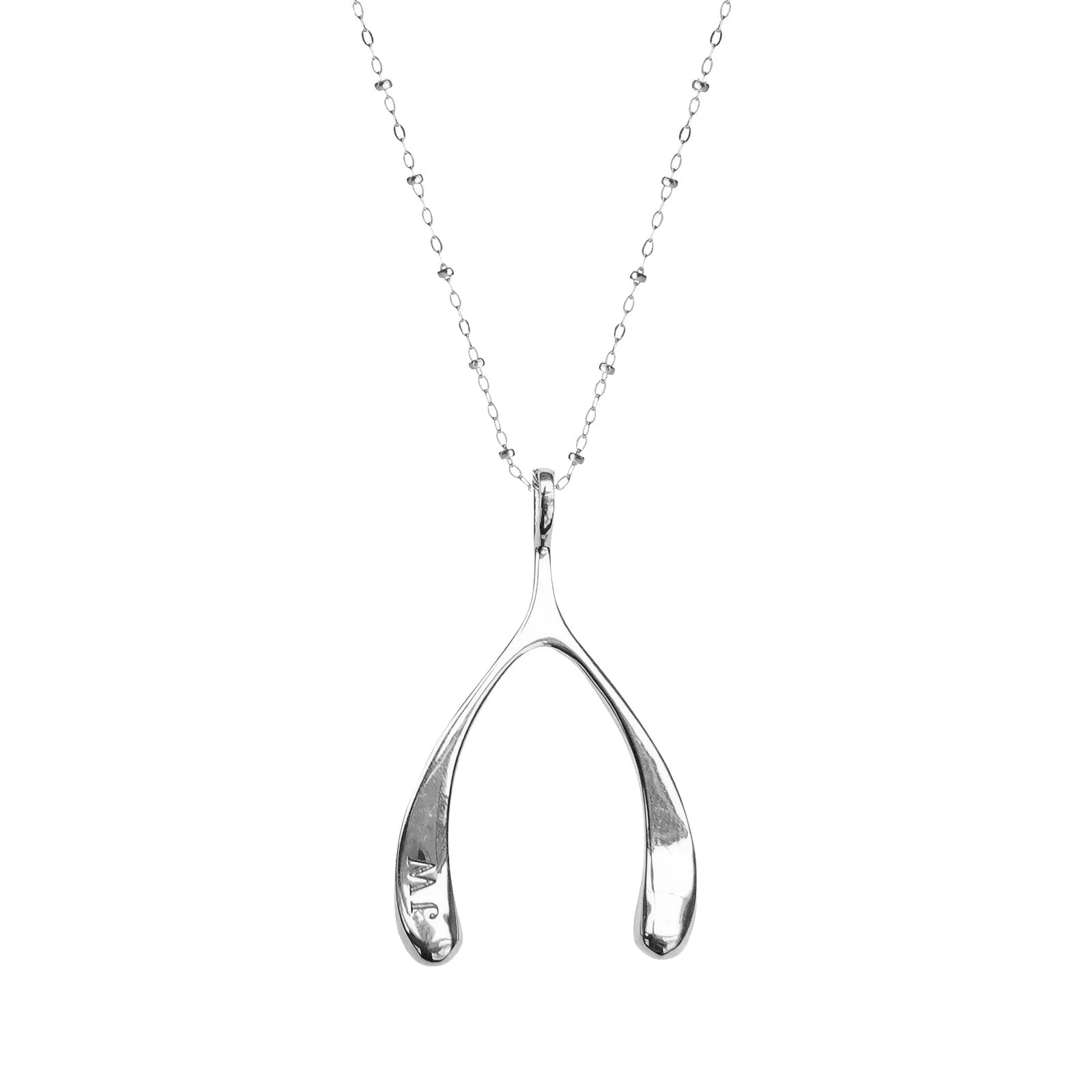 LUCKY Silver Wishbone Pendant