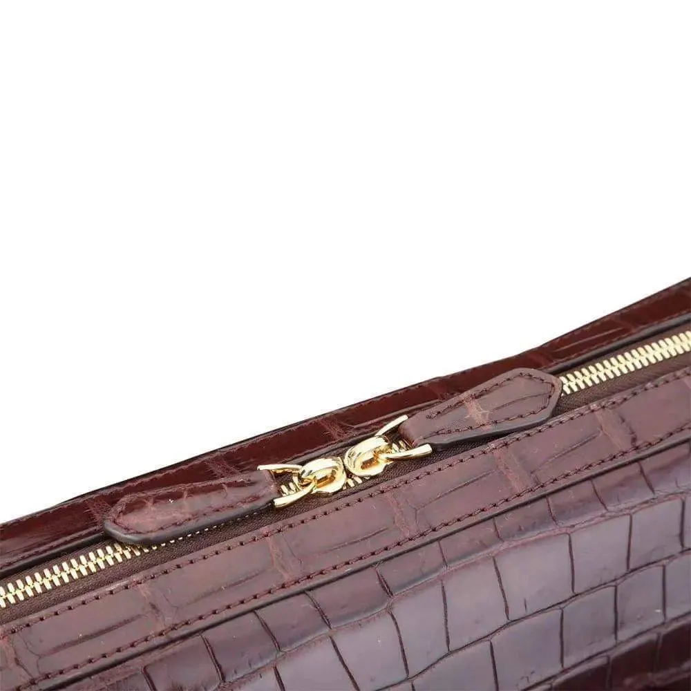 Men's  Crocodile Leather Briefcase Top Handle Bag  |  Rossieviren