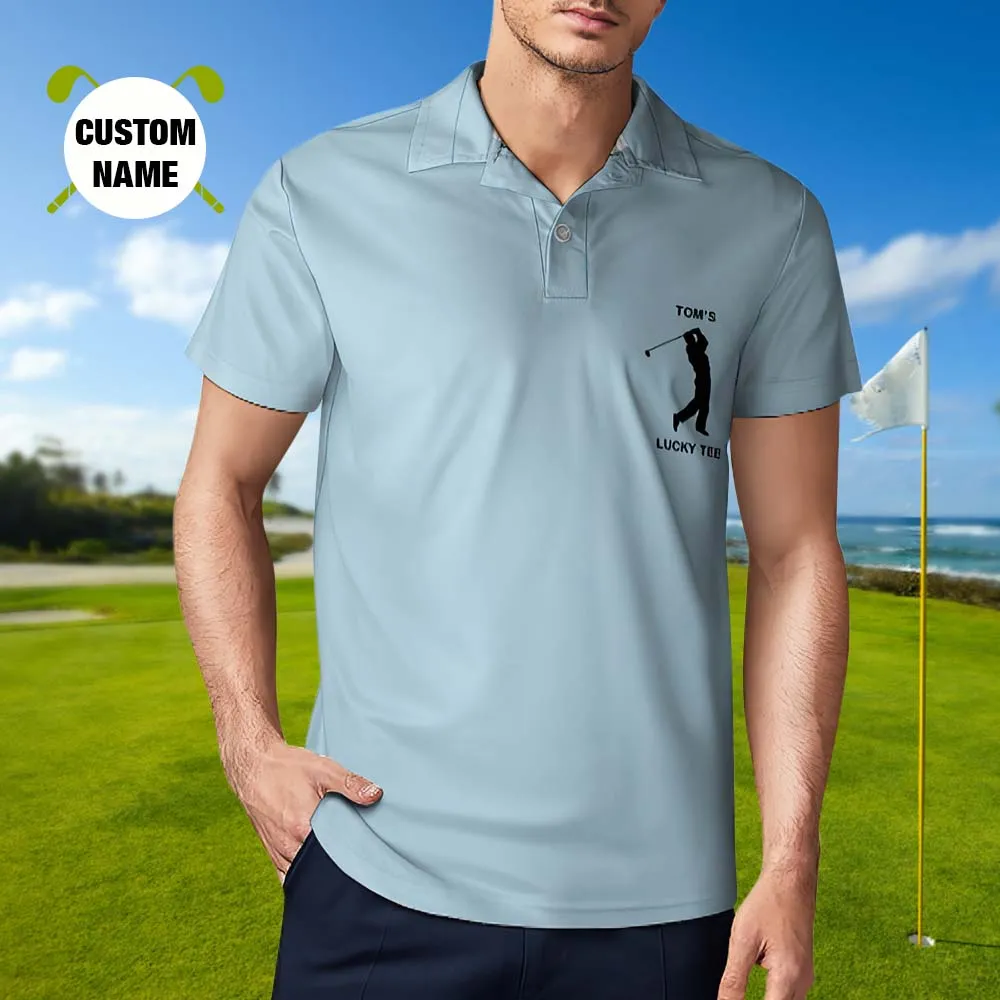 Men's Custom Name Polo Shirt Personalised Golf Shirts