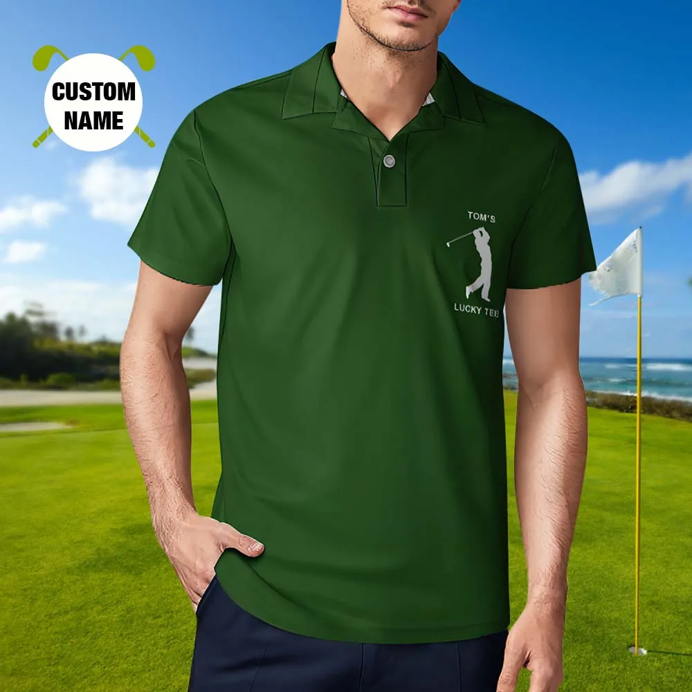 Men's Custom Name Polo Shirt Personalised Golf Shirts