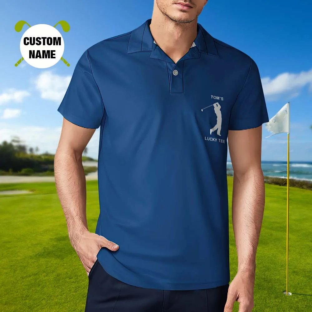 Men's Custom Name Polo Shirt Personalised Golf Shirts