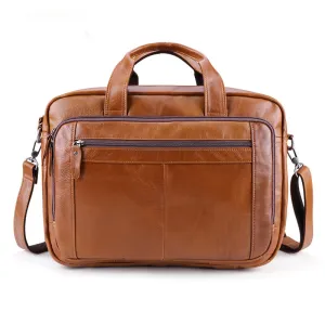 Men's Vintage Leather Briefcase 15.6" laptop J6467