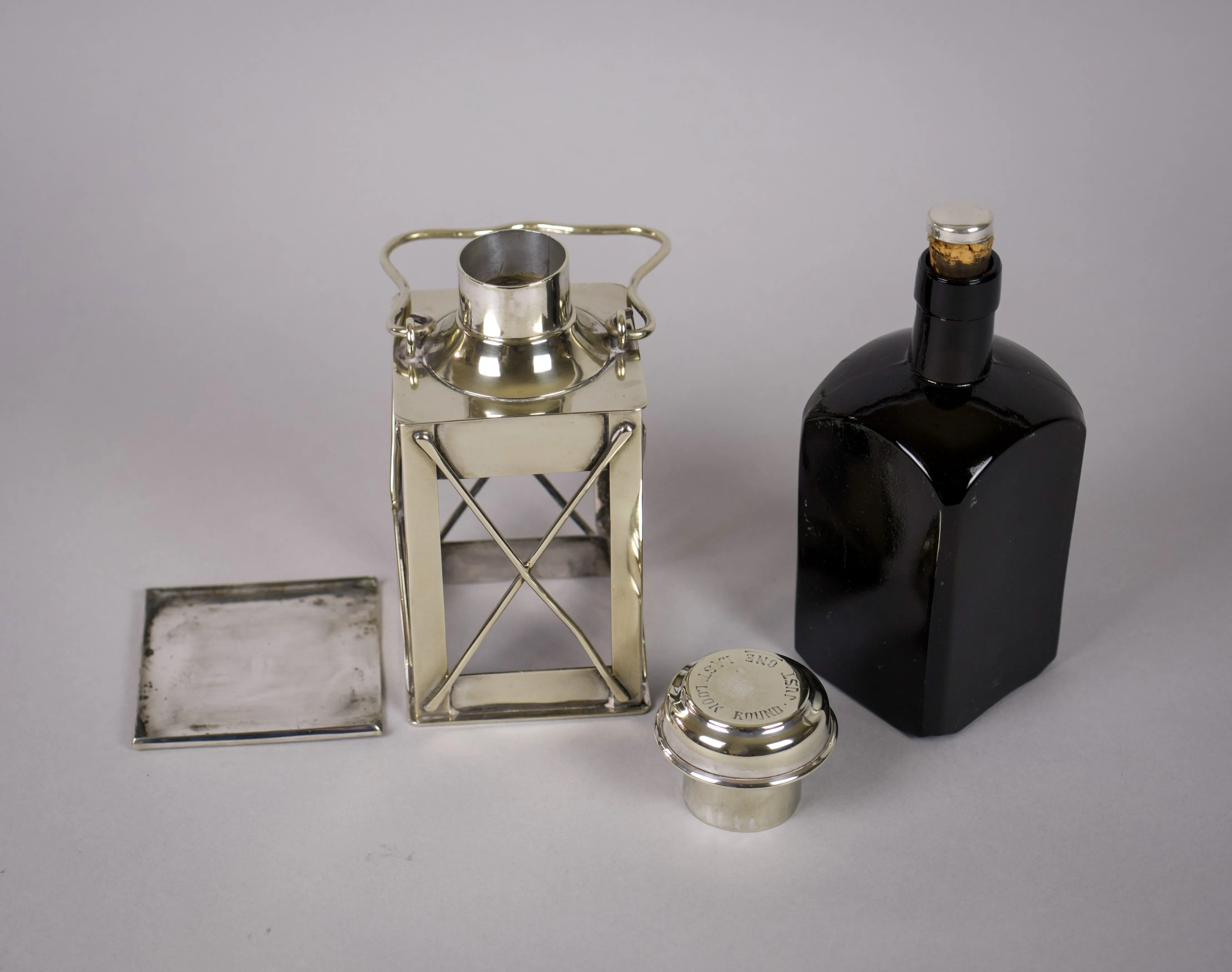 Novelty Silver Plate Lantern Decanter by Marples & Co, c.1910