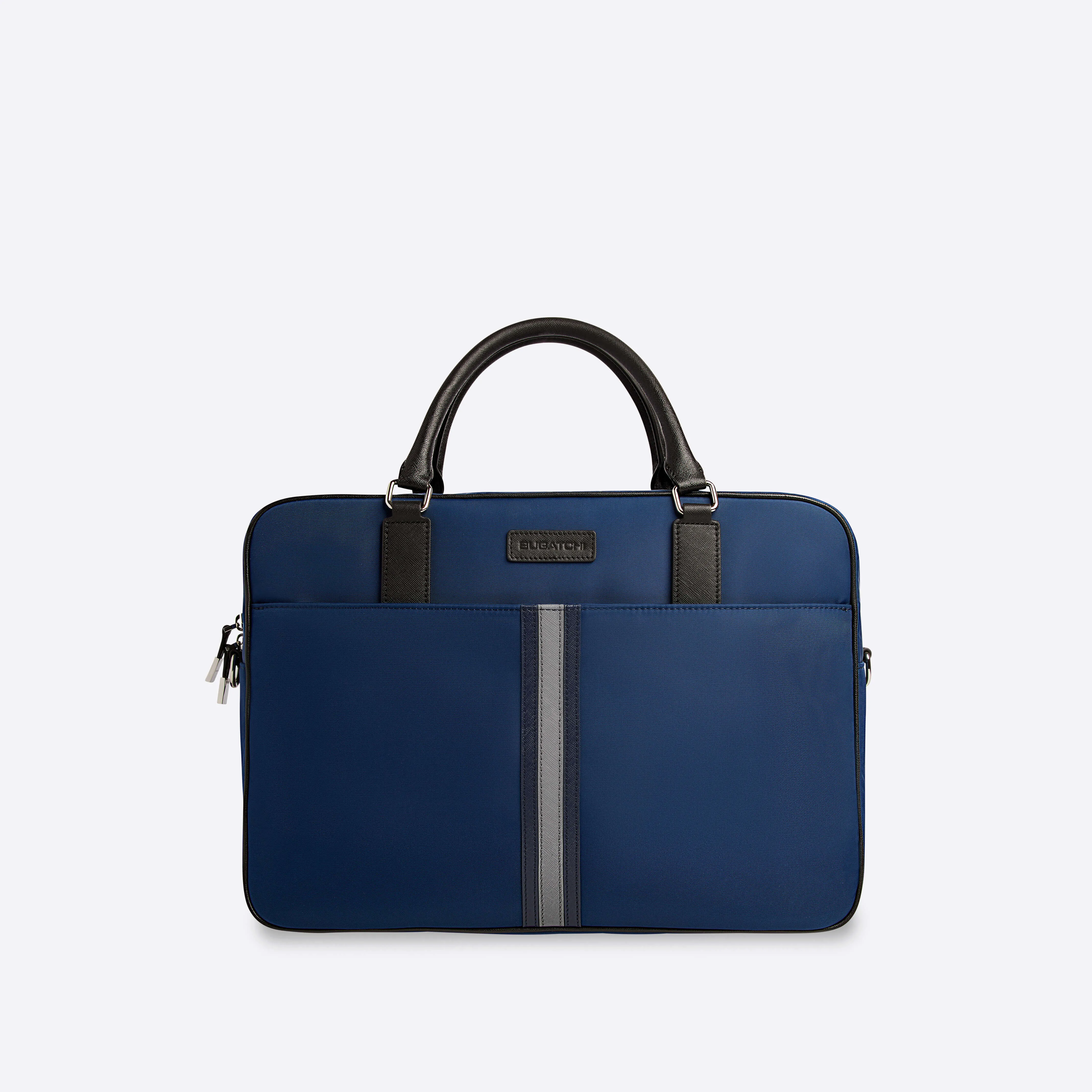 Nylon Briefcase with Leather Trim