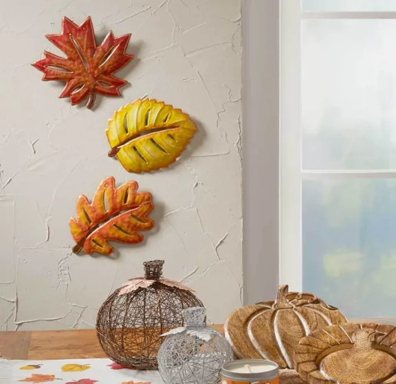 Orange Oak Leaf Wall Art