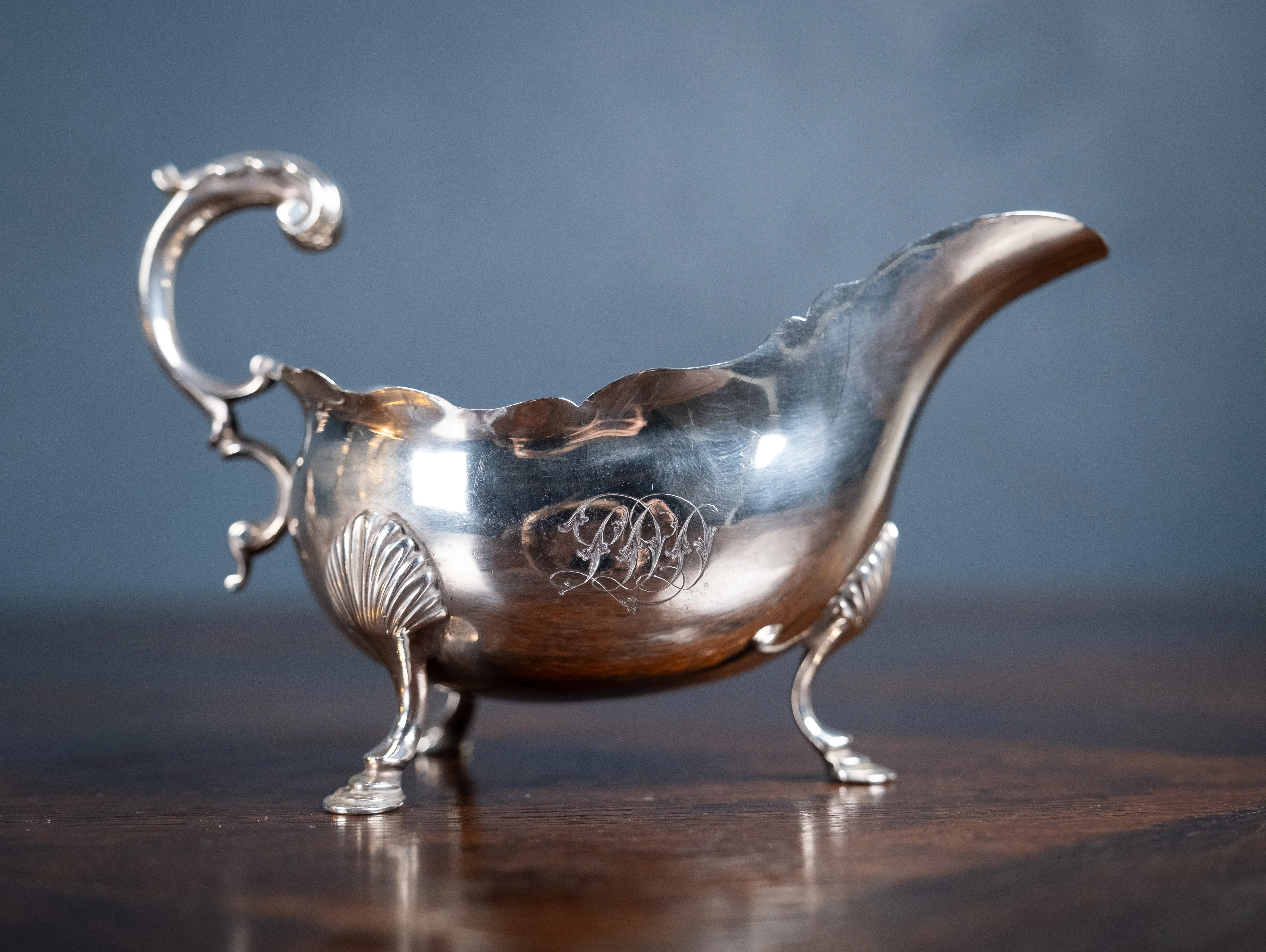 Pair Of Large Silver Sauce Boats by Abraham Portal, London, 1768.