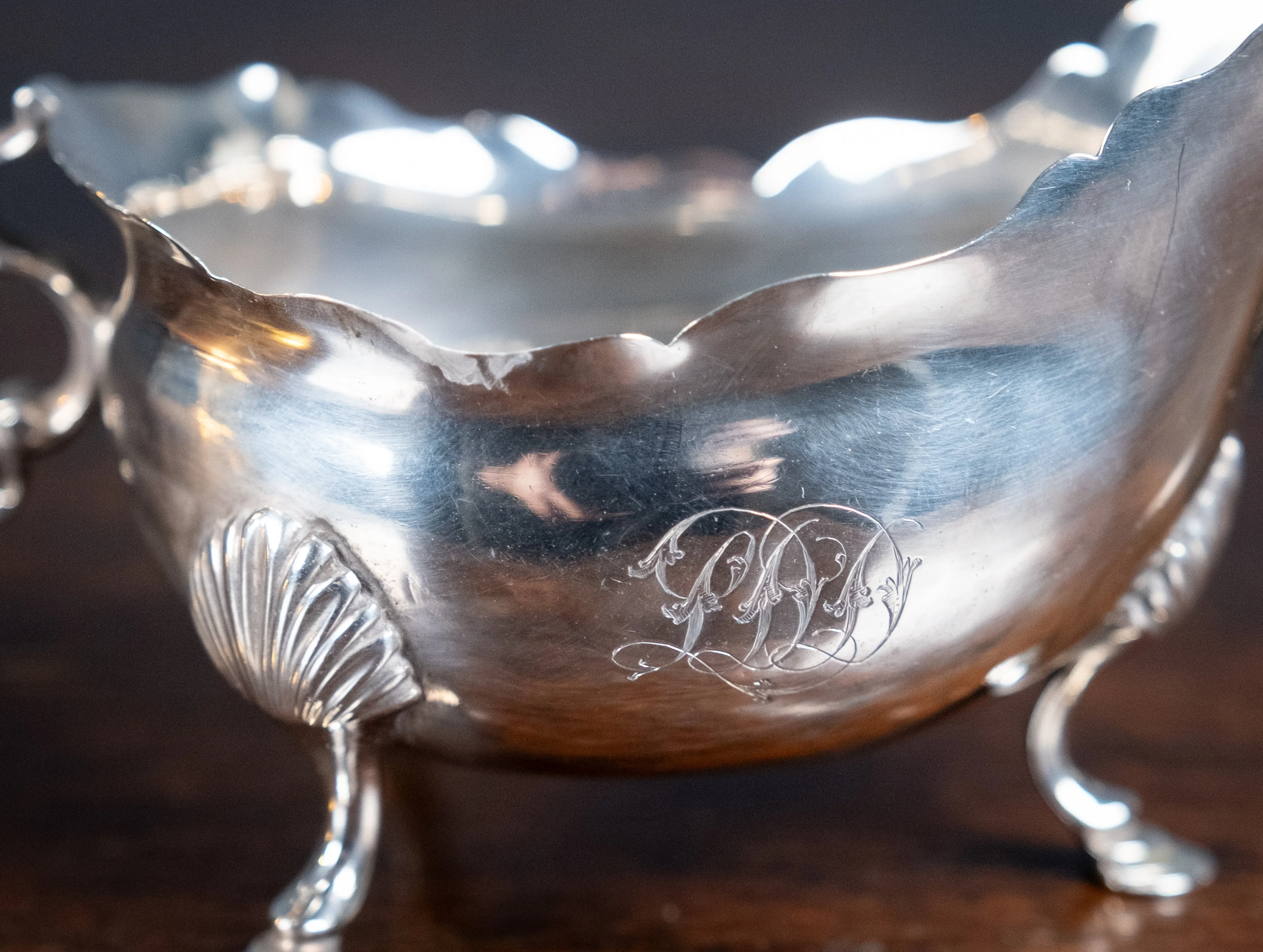 Pair Of Large Silver Sauce Boats by Abraham Portal, London, 1768.