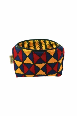 Paki Reversi Pouch Bag -  African Ankara Wax Cotton Print -13