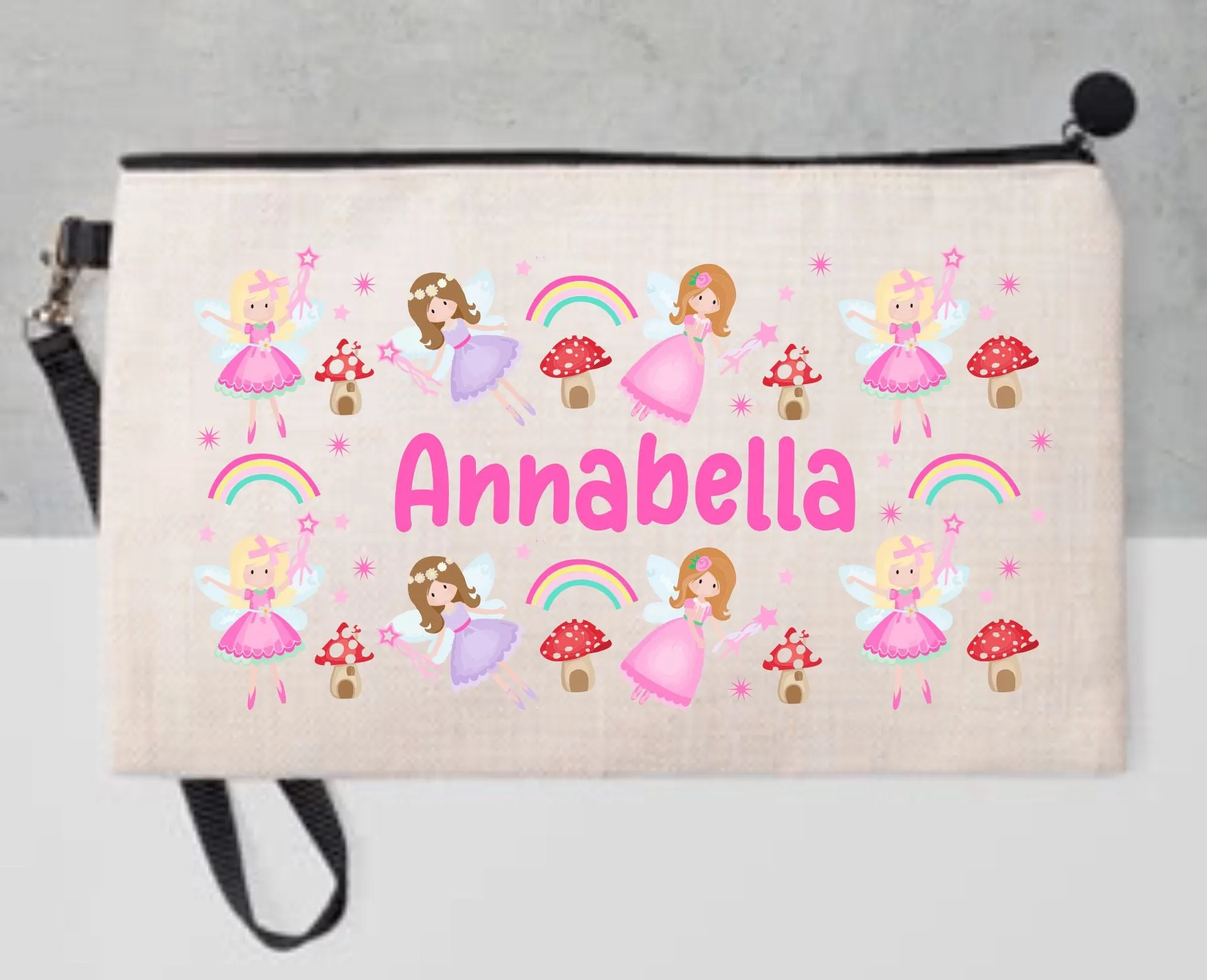 Personalised Fairies and Rainbow Kids Drawstring Bag - Swimming Bag - PE Bag - Fairy