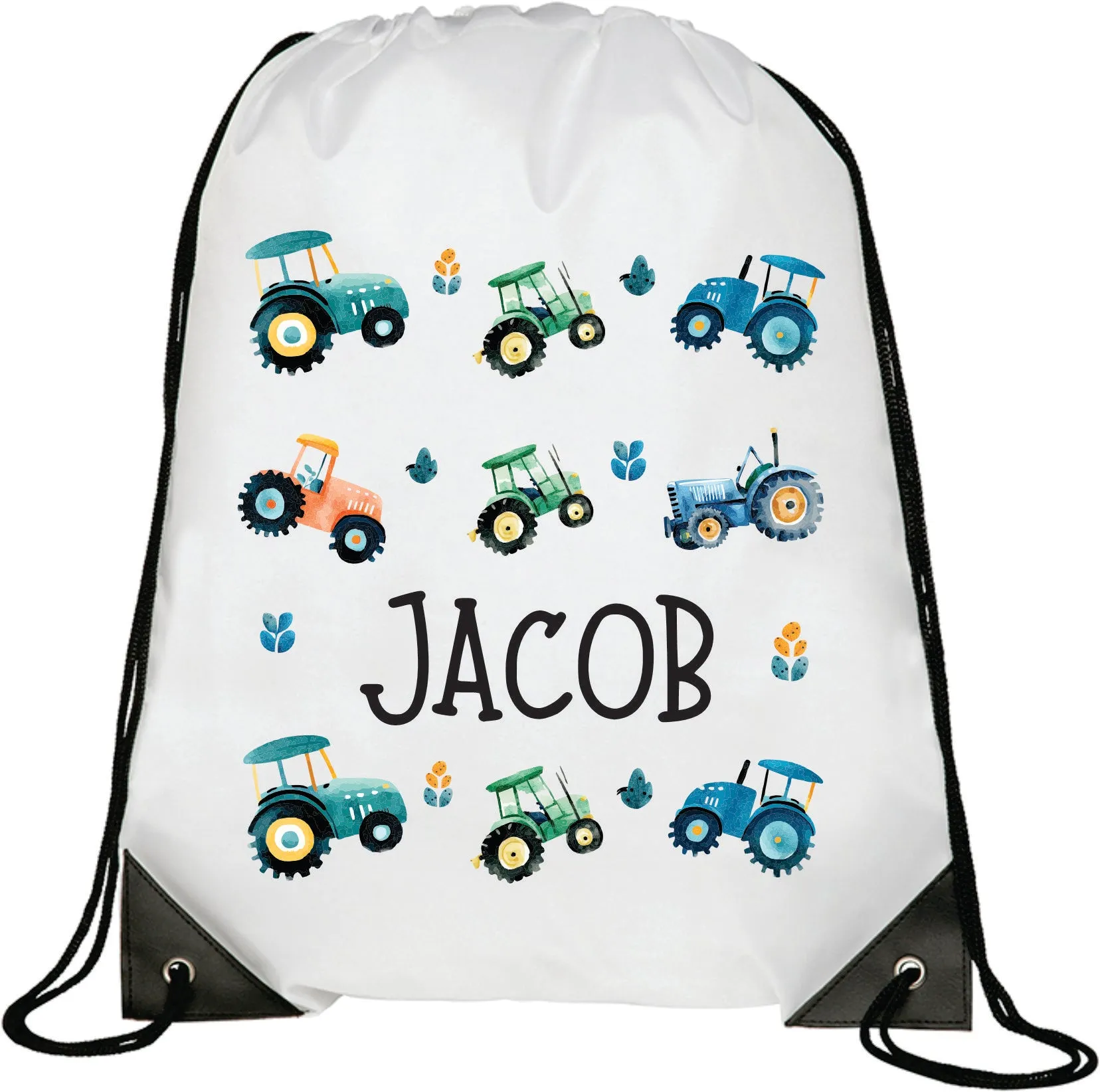 Personalised Tractor Kids Drawstring Bag - Swimming Bag - PE Bag - I Love Tractors