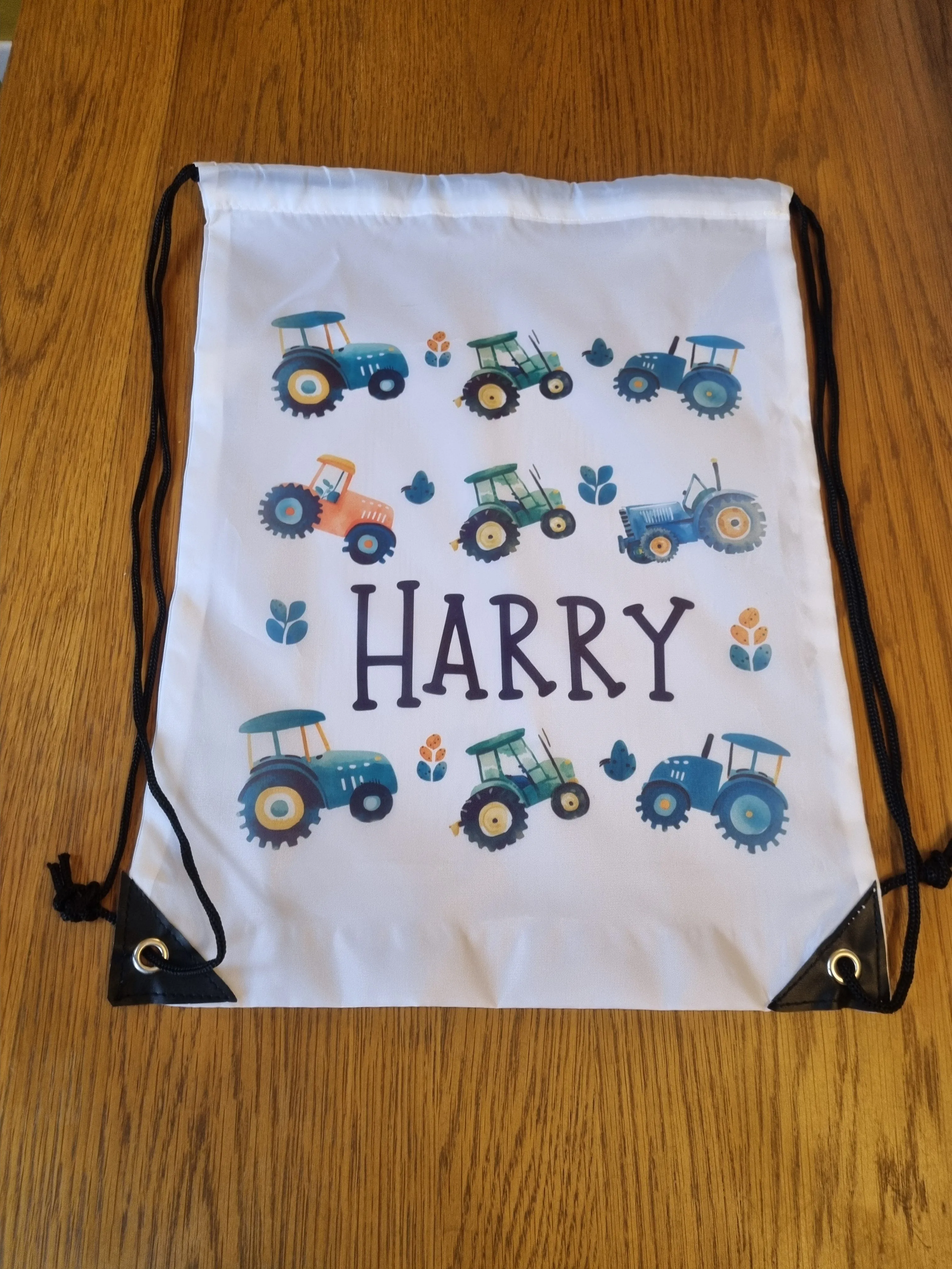 Personalised Tractor Kids Drawstring Bag - Swimming Bag - PE Bag - I Love Tractors