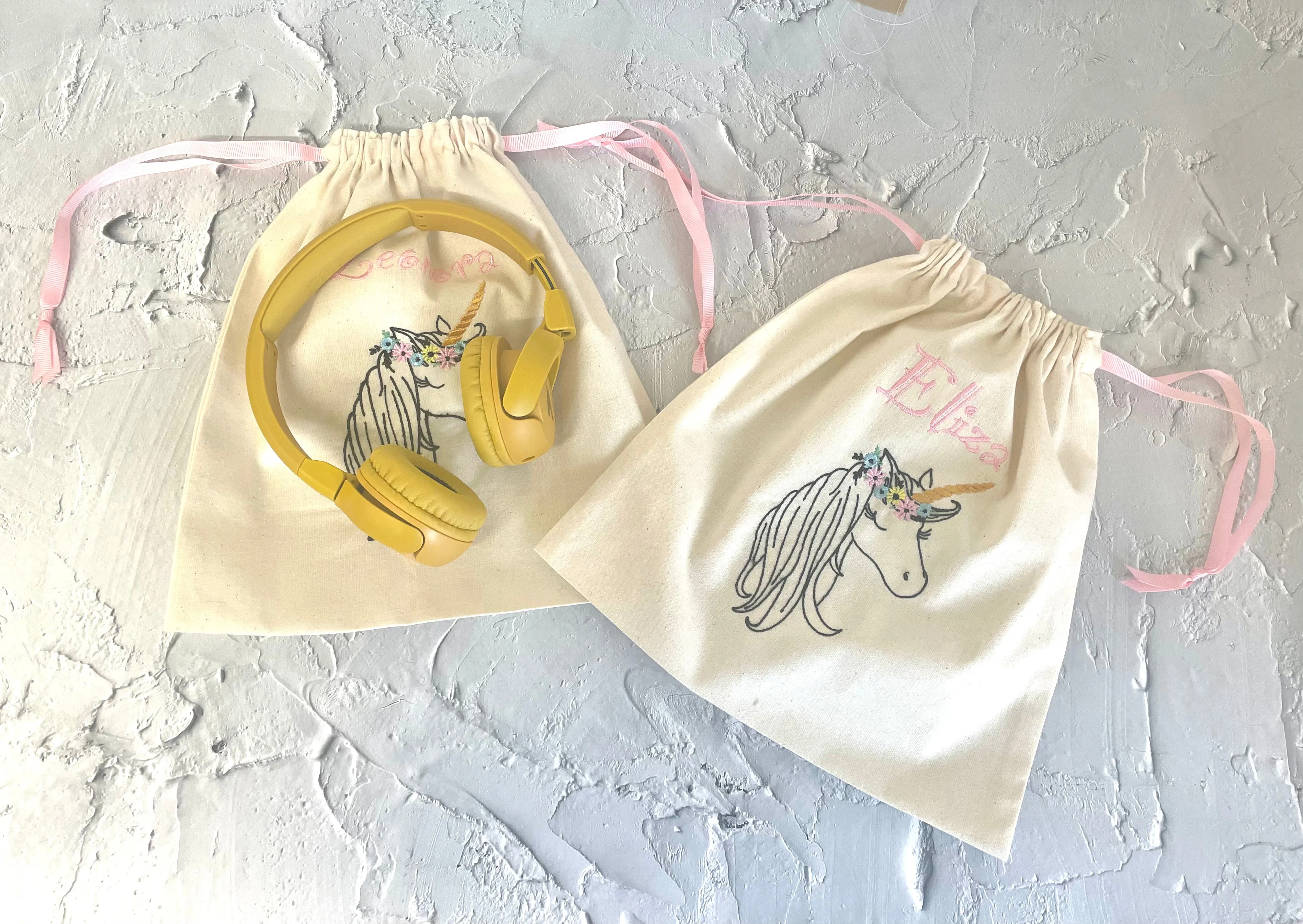 Personalised Unicorn Drawstring Bag.