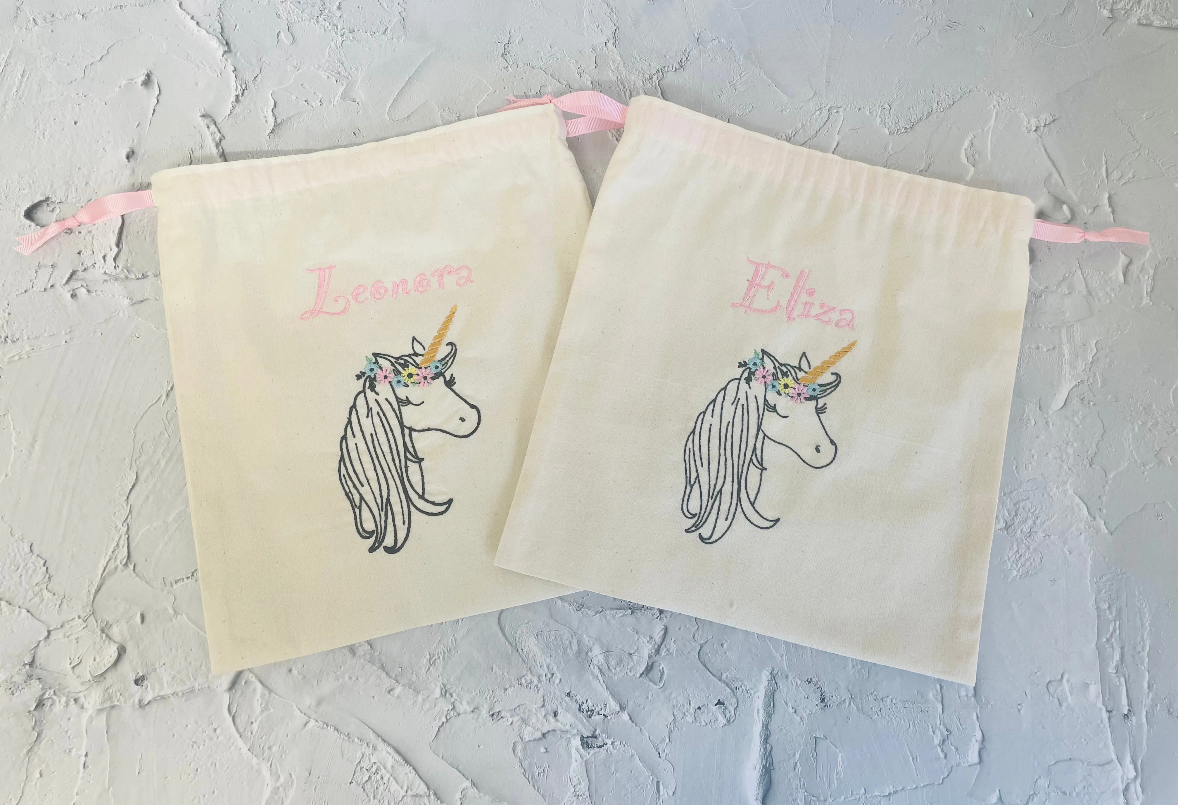 Personalised Unicorn Drawstring Bag.