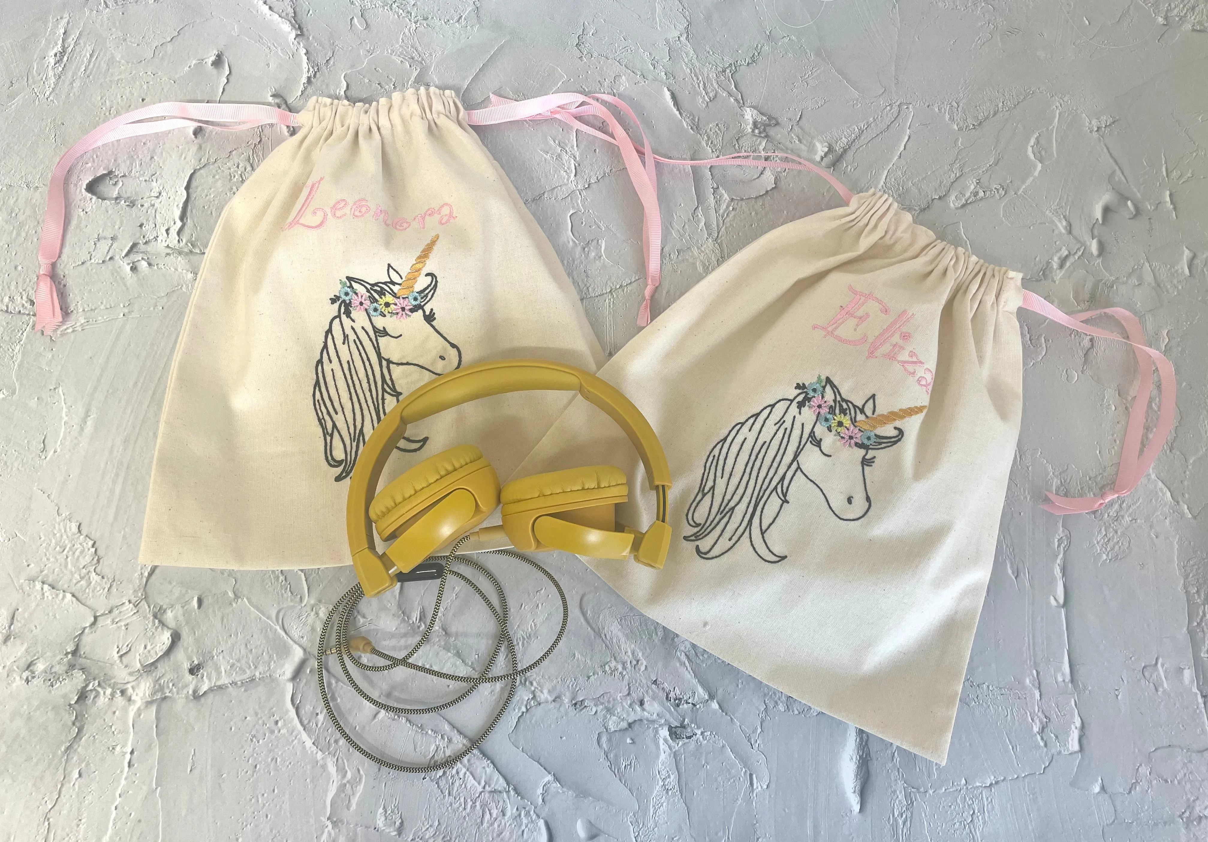 Personalised Unicorn Drawstring Bag.