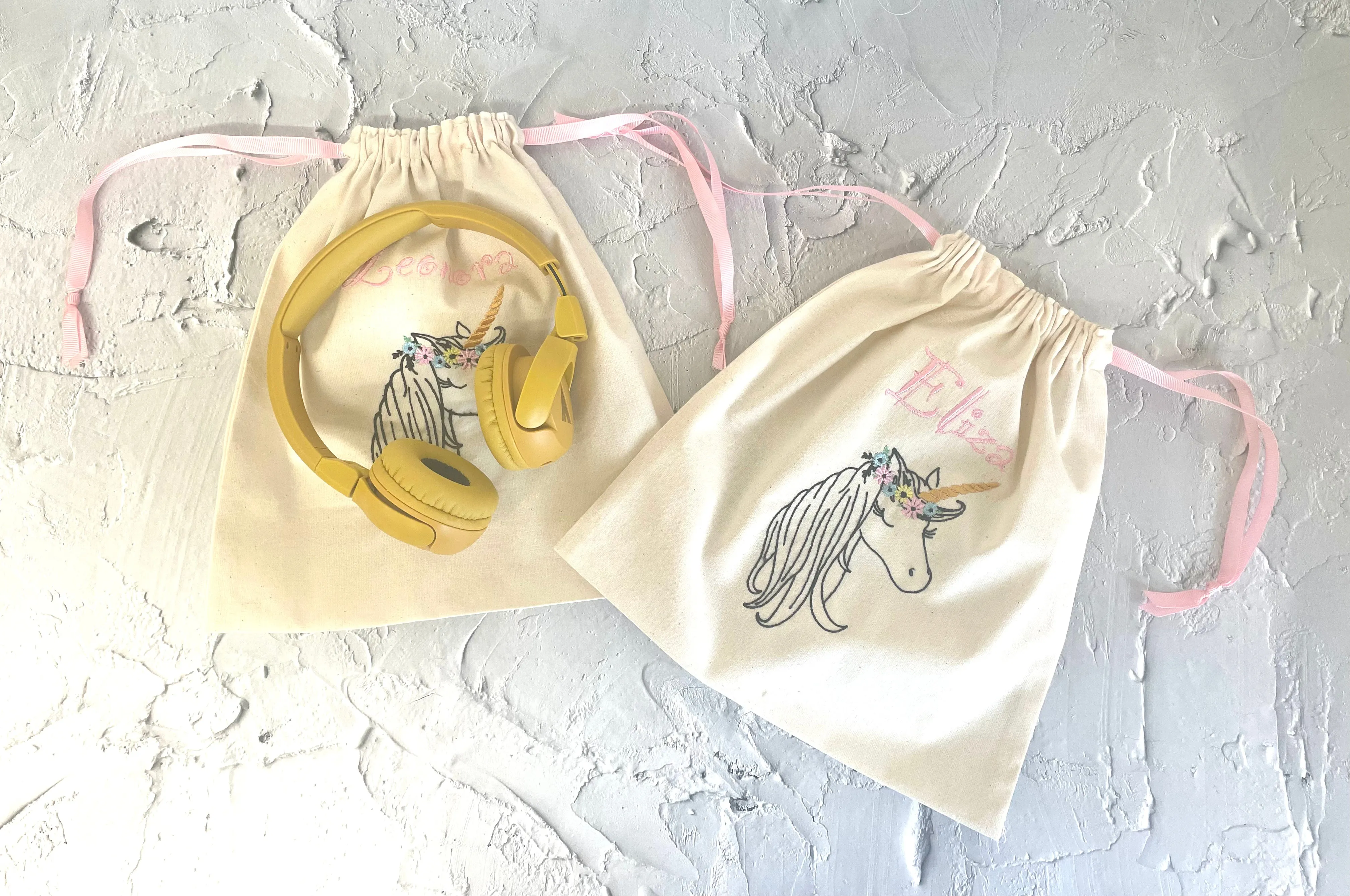 Personalised Unicorn Drawstring Bag.