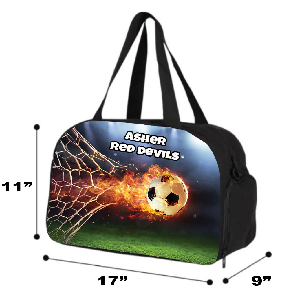 Personalized Full Color Sport Duffel Bag W/ Optional Water Bottle - Soccer