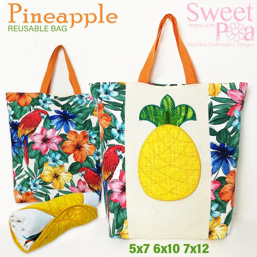 Pineapple Reusable Bag 5x7 6x10 7x12