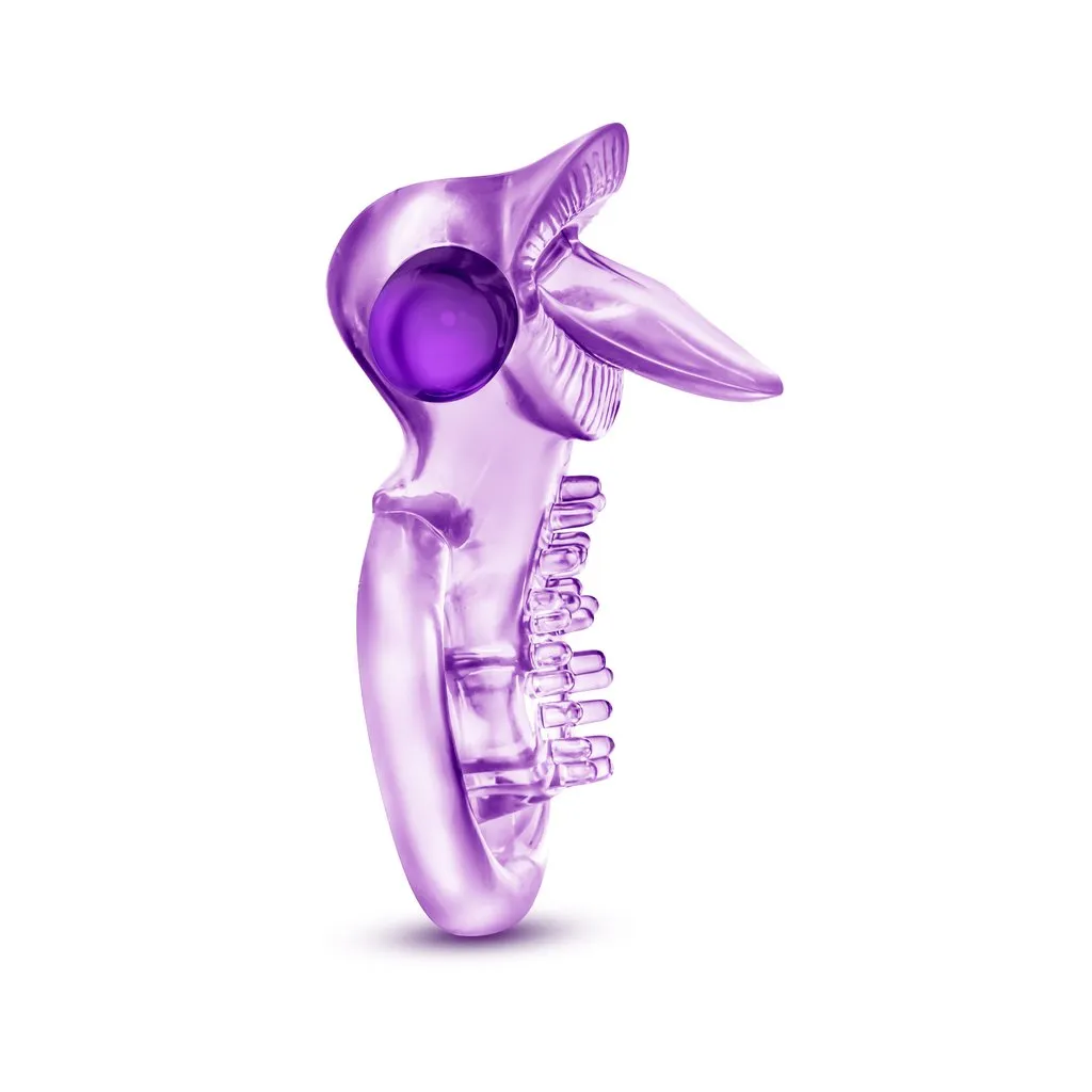 Play With Me - Lick It - Vibrating Double Strap Cock Ring - Purple