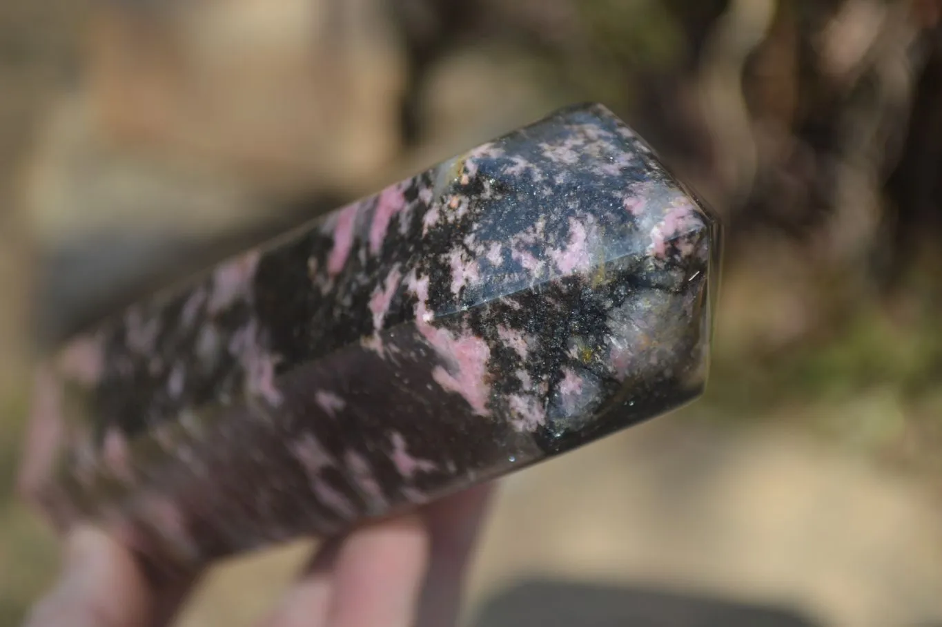 Polished Large Rhodonite Point x 1 From Madagascar