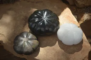 Polished Mixed Stone Pumpkin Carvings x 3 From Zimbabwe