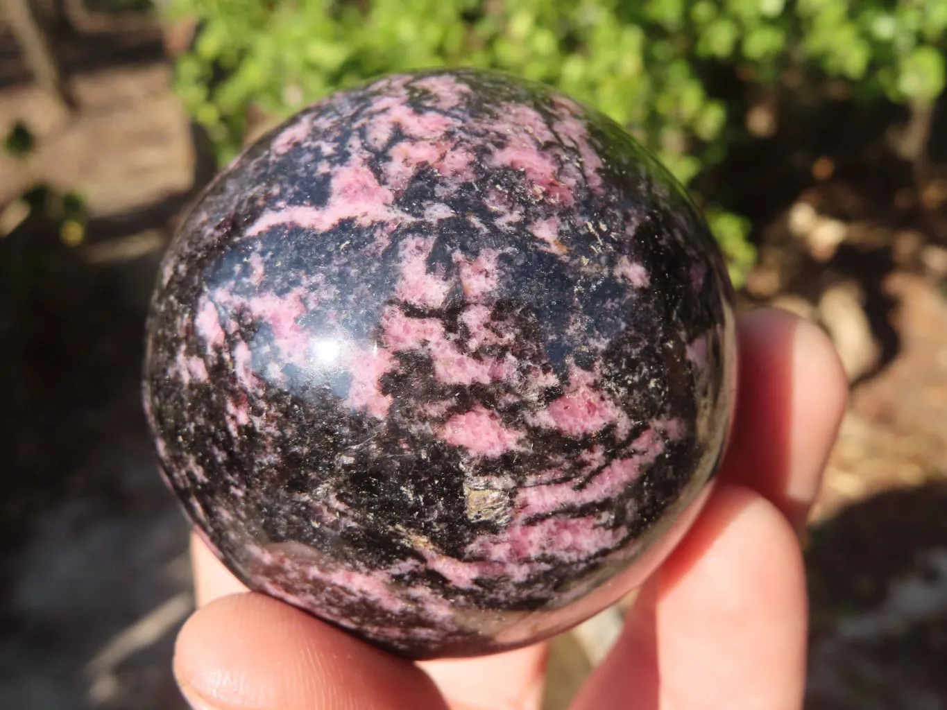 Polished Pink Rhodonite Spheres x 4 From Madagascar