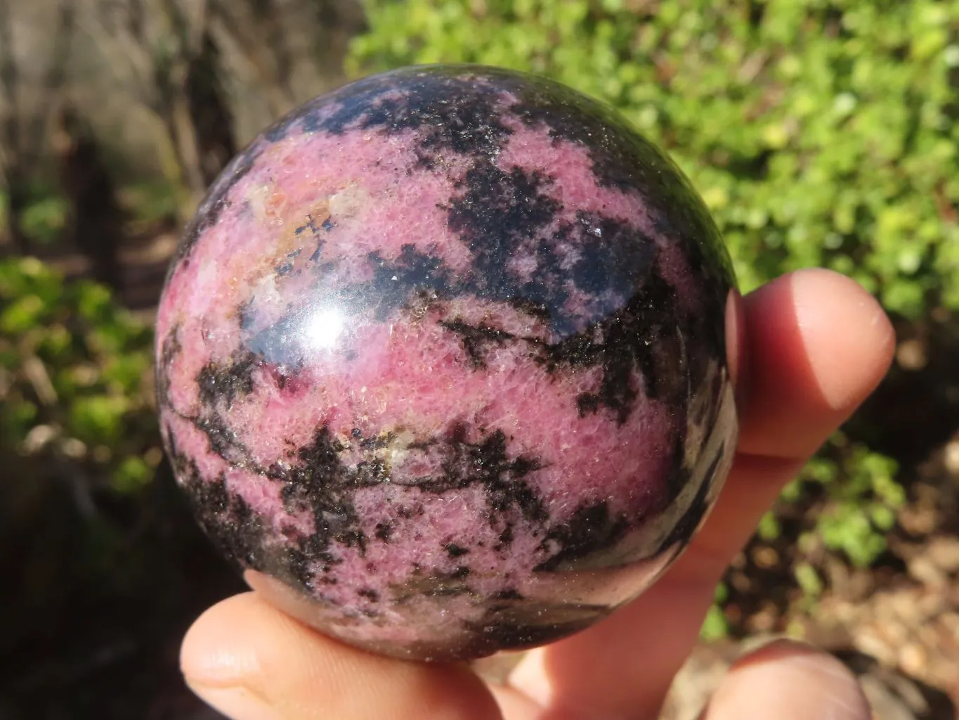 Polished Pink Rhodonite Spheres x 4 From Madagascar