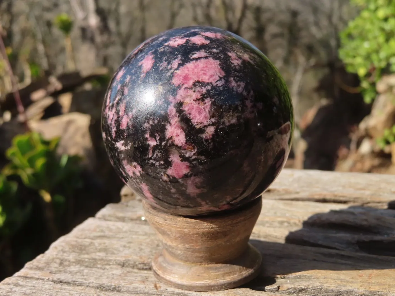 Polished Pink Rhodonite Spheres x 4 From Madagascar