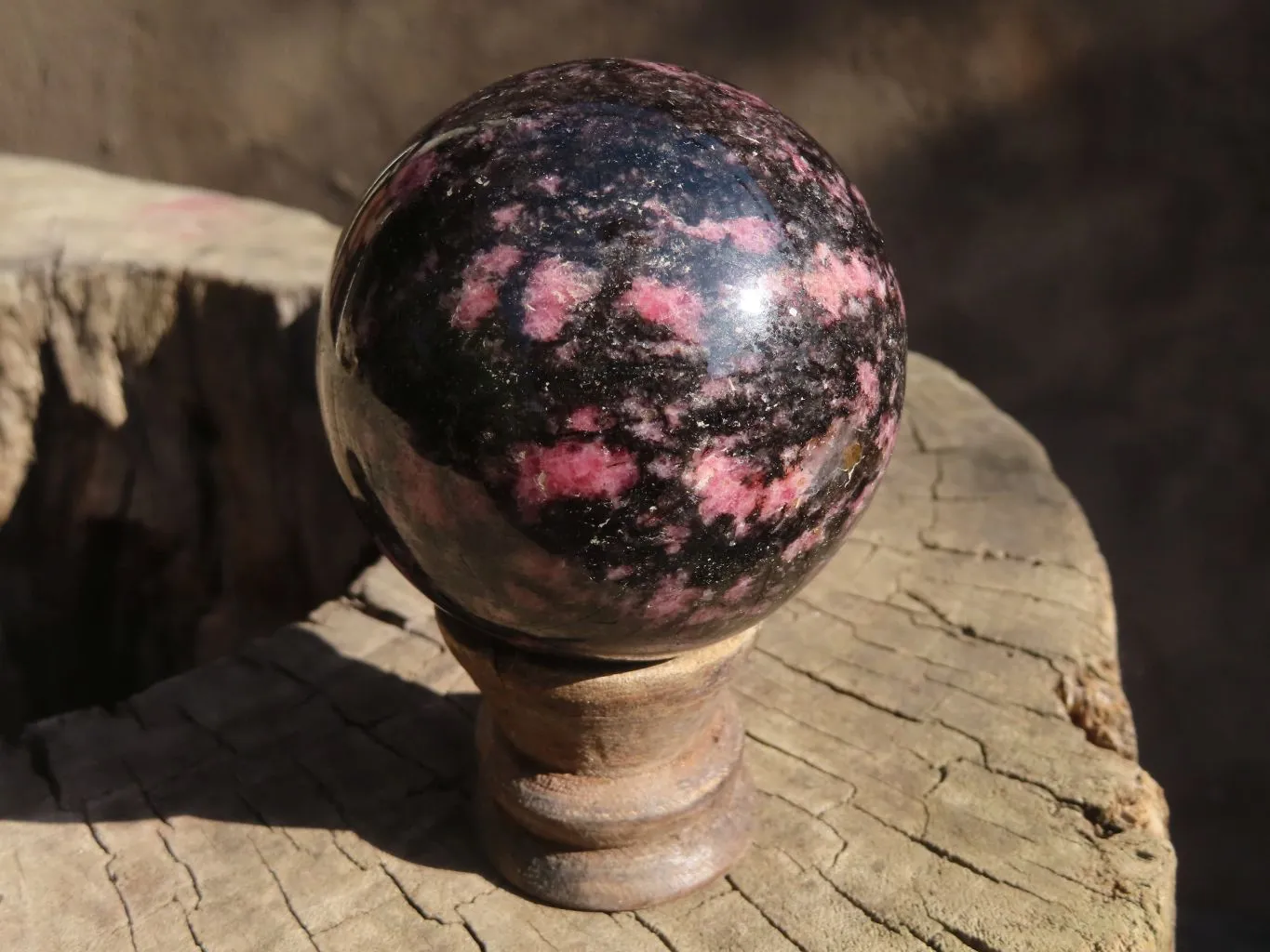 Polished Pink Rhodonite Spheres x 4 From Madagascar