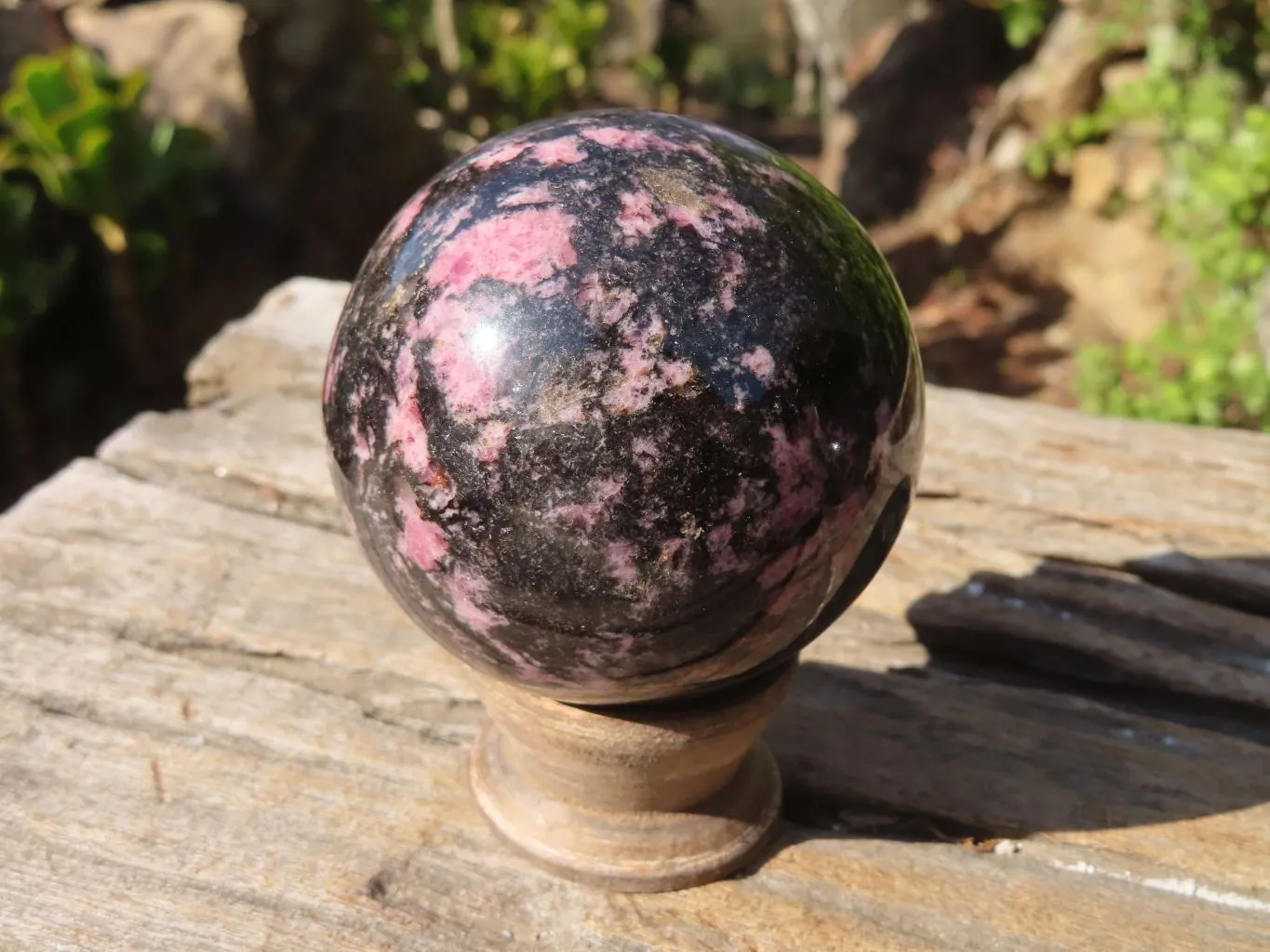 Polished Pink Rhodonite Spheres x 4 From Madagascar