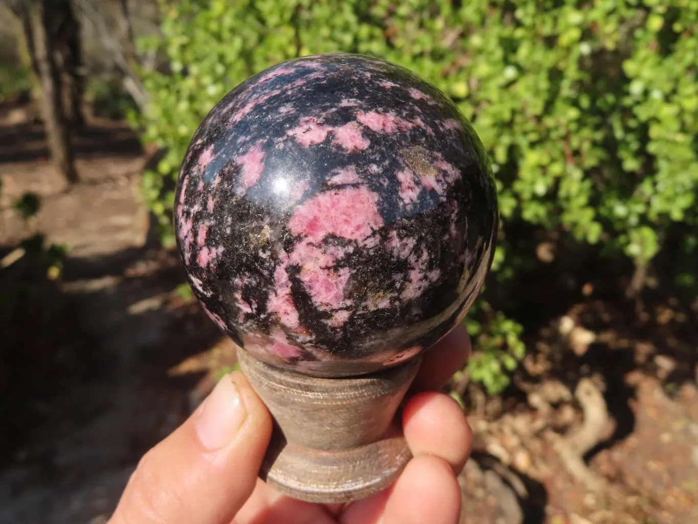 Polished Pink Rhodonite Spheres x 4 From Madagascar