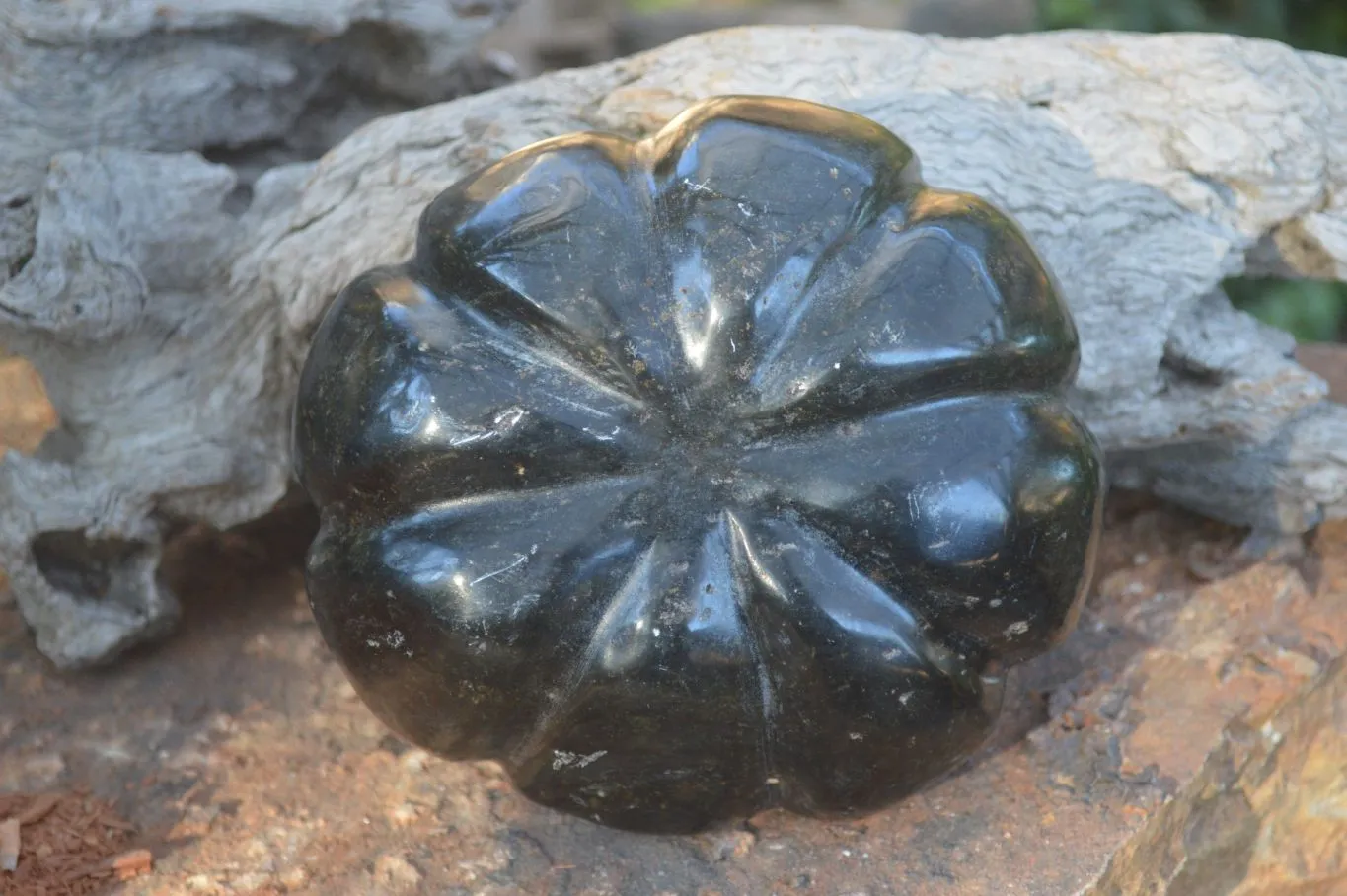 Polished Serpentine Pumpkin Carving x 1 From Zimbabwe