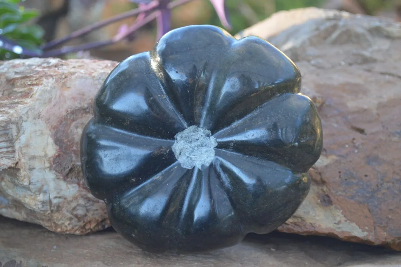 Polished Serpentine Pumpkin Carving x 1 From Zimbabwe