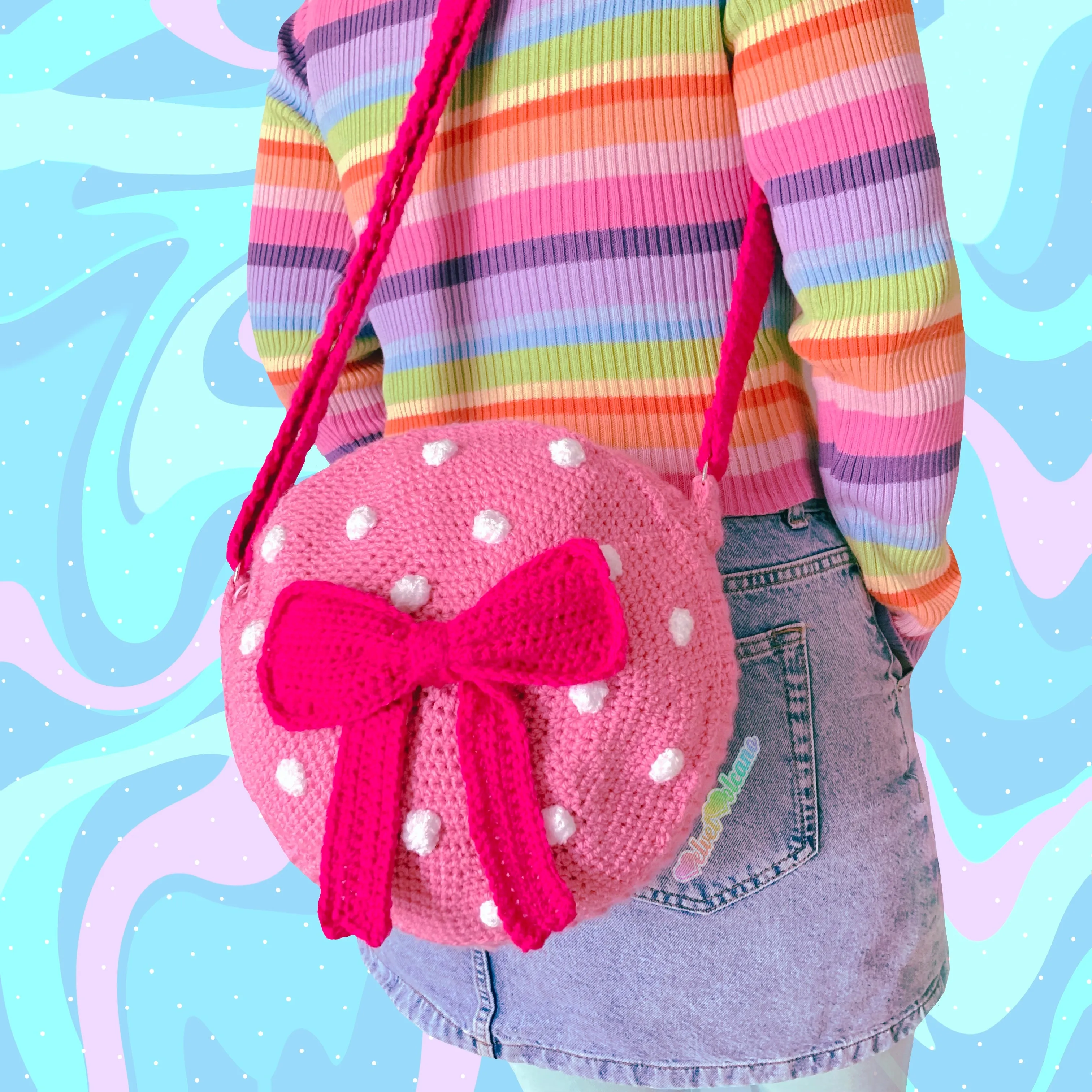 Polka Dot Bow Bag (Custom Colour)