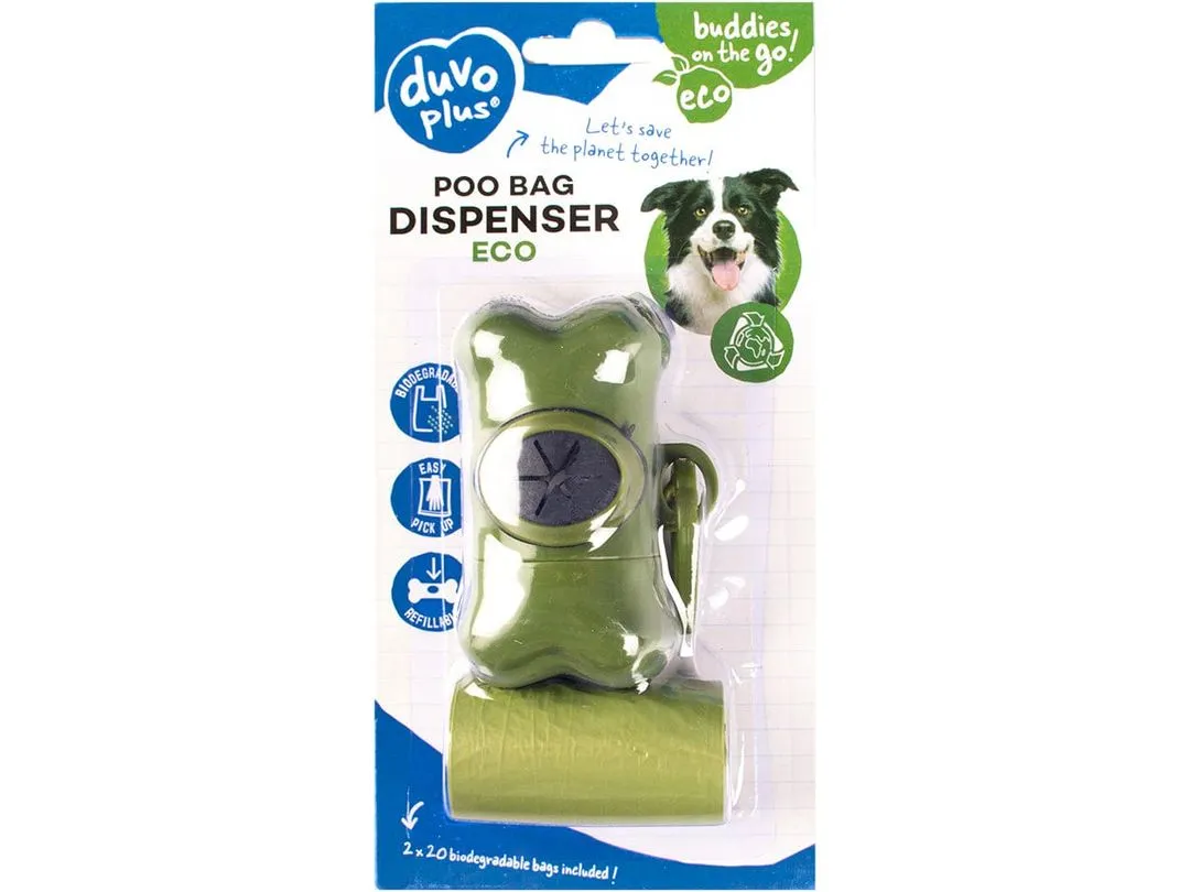 Poo bag dispenser bone ECO 2x20st green