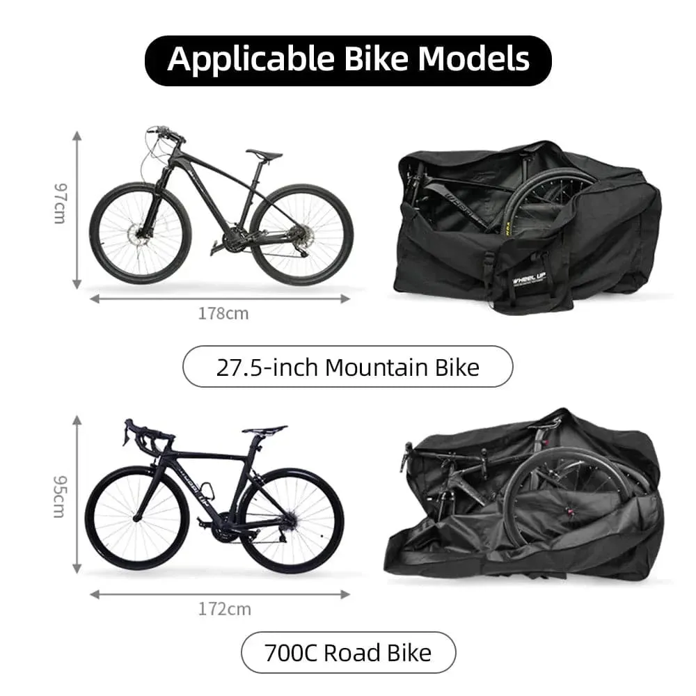 Portable Bike Carry Bag Oxford Cloth Bicycle Transport Storage Case With Shoulder Strap for 27.5in Mountain Bike 700C Road Bike